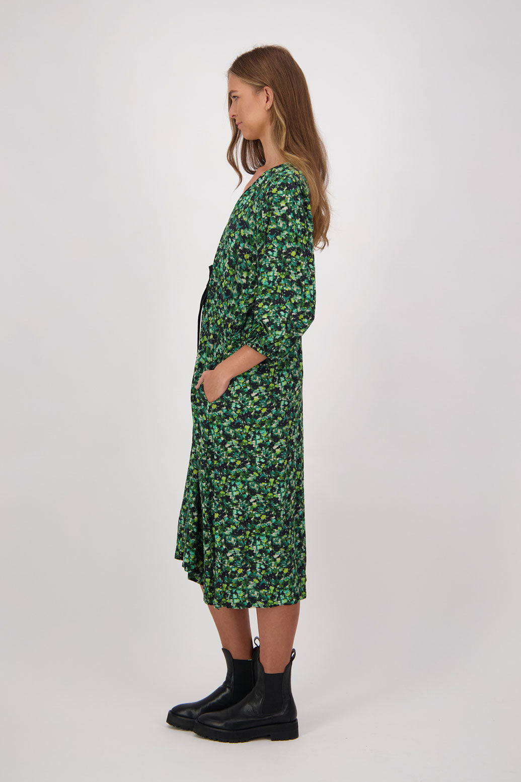 CARA GREEN FLORAL DRESS