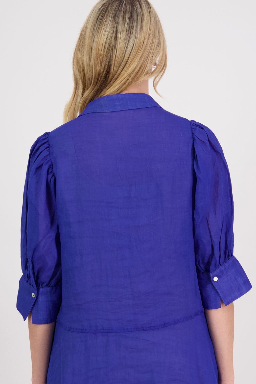 Christine Royal Ramie Shirt Dress