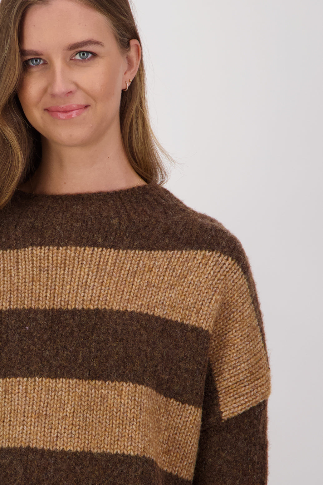 Diaz Chocolate/Camel Wool Blend Sweater