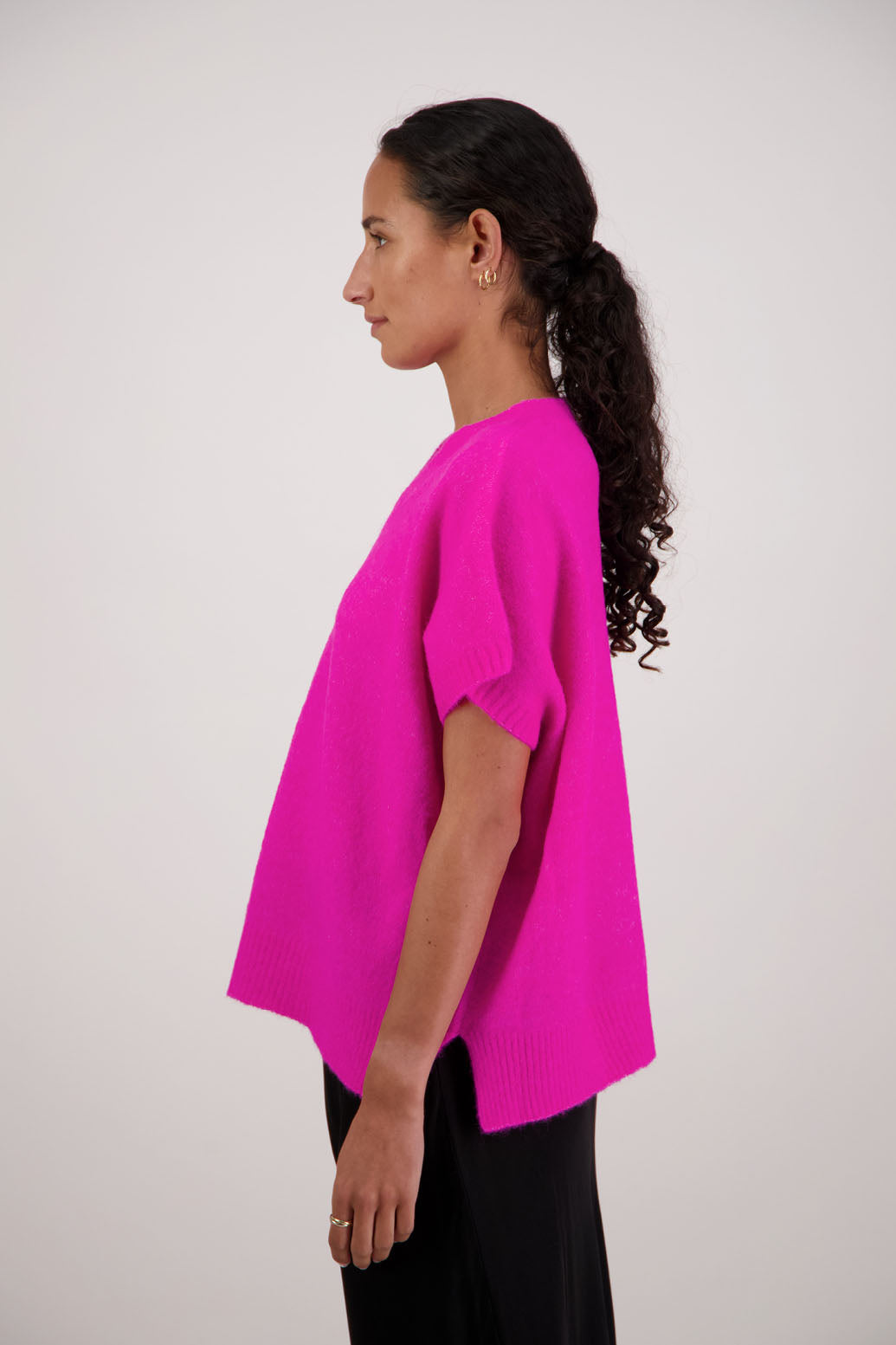 Fredrik Vest in Pink by Briarwood NZ. Alpaca/Wool blend short sleeved oversized vest