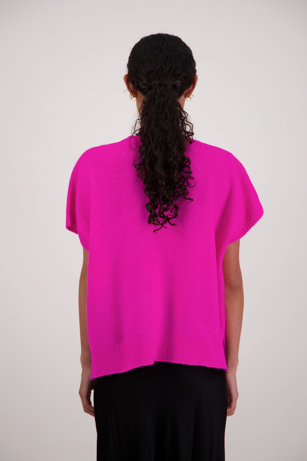 Fredrik Vest in Pink by Briarwood NZ. Alpaca/Wool blend short sleeved oversized vest