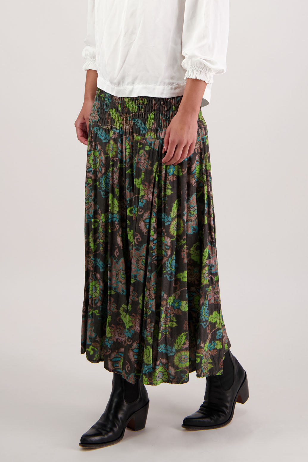Hawthorn Brown Floral Skirt