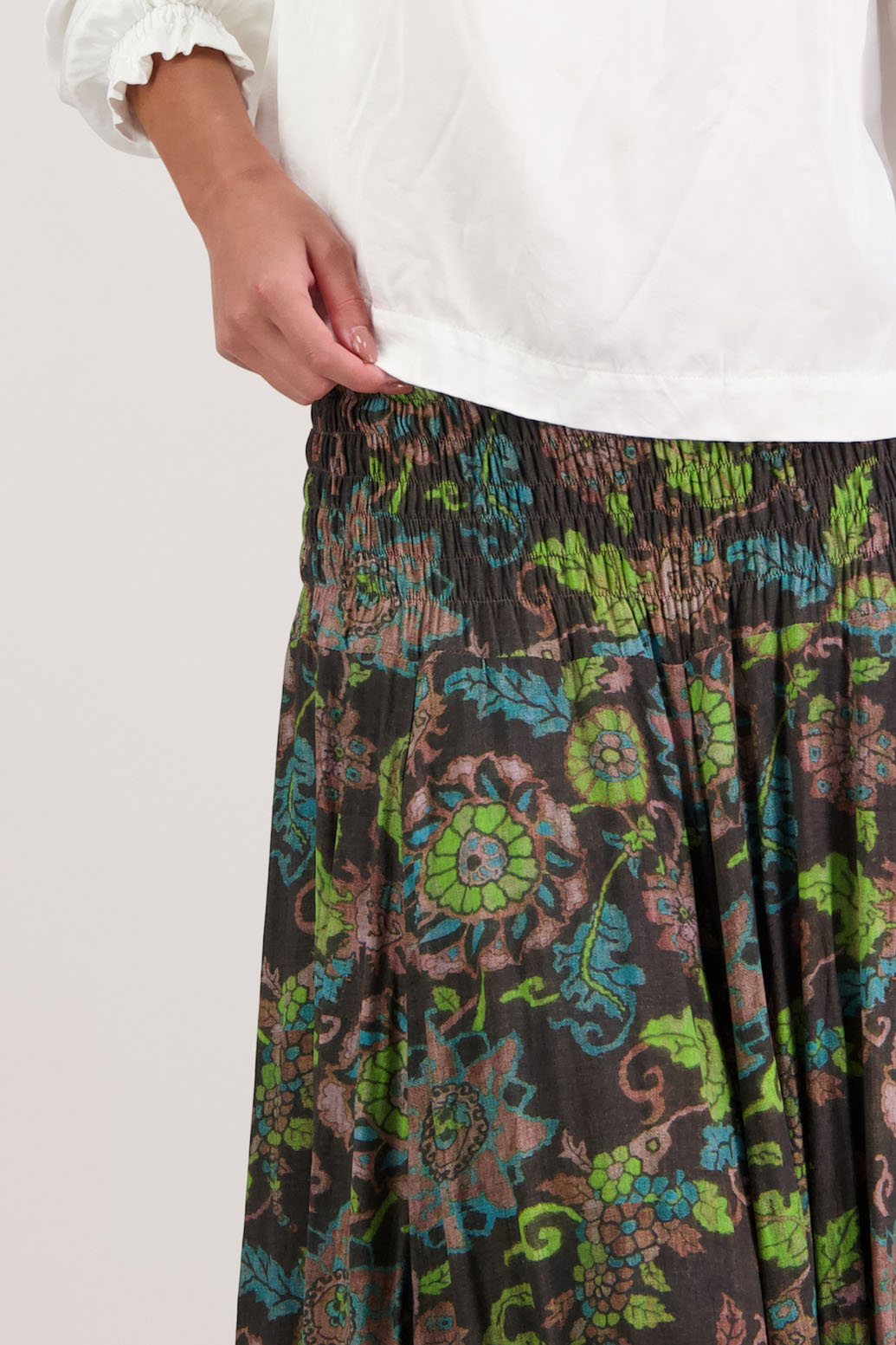 Hawthorn Brown Floral Skirt