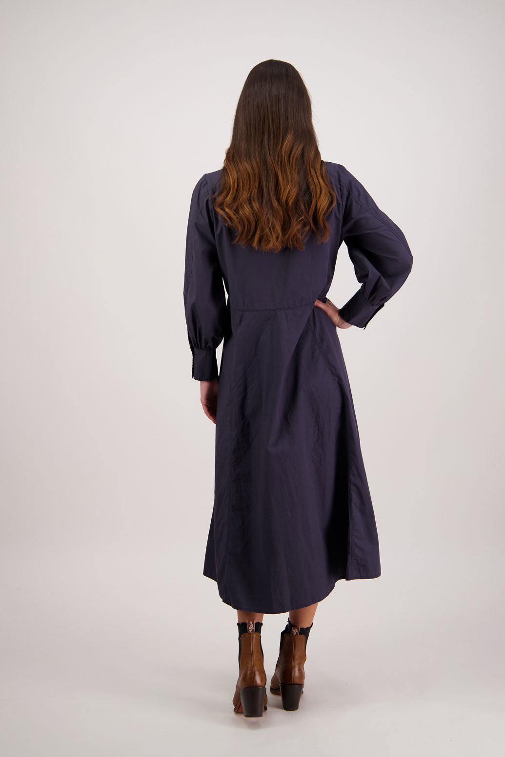 Henrietta Ink Poplin Shirt Dress
