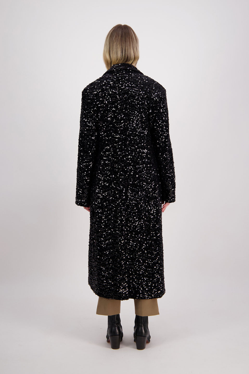 Briarwood classic sequin longline coat with fuchsia lining. Hunter