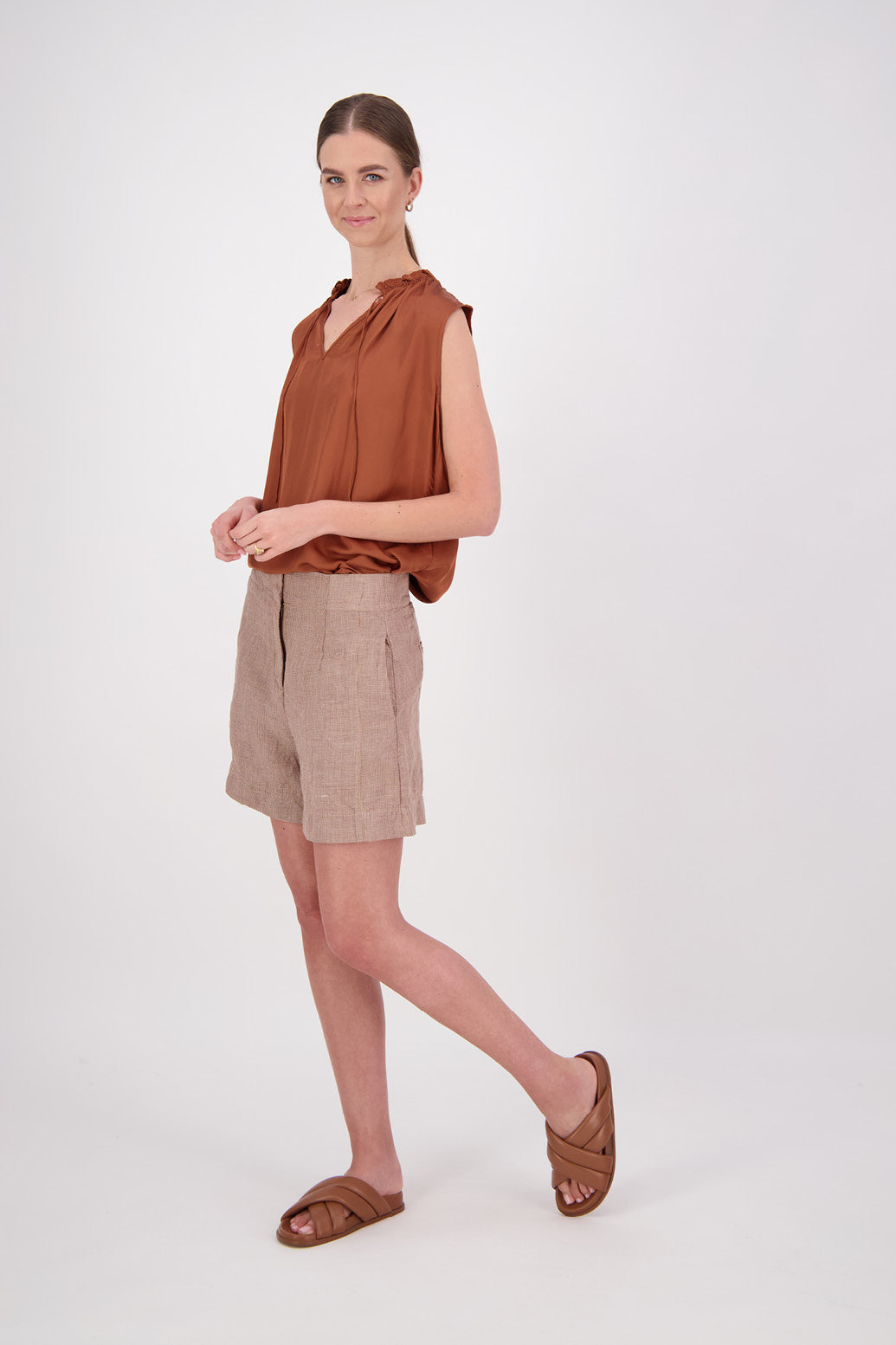 JEN CAMEL HOUNDSTOOTH