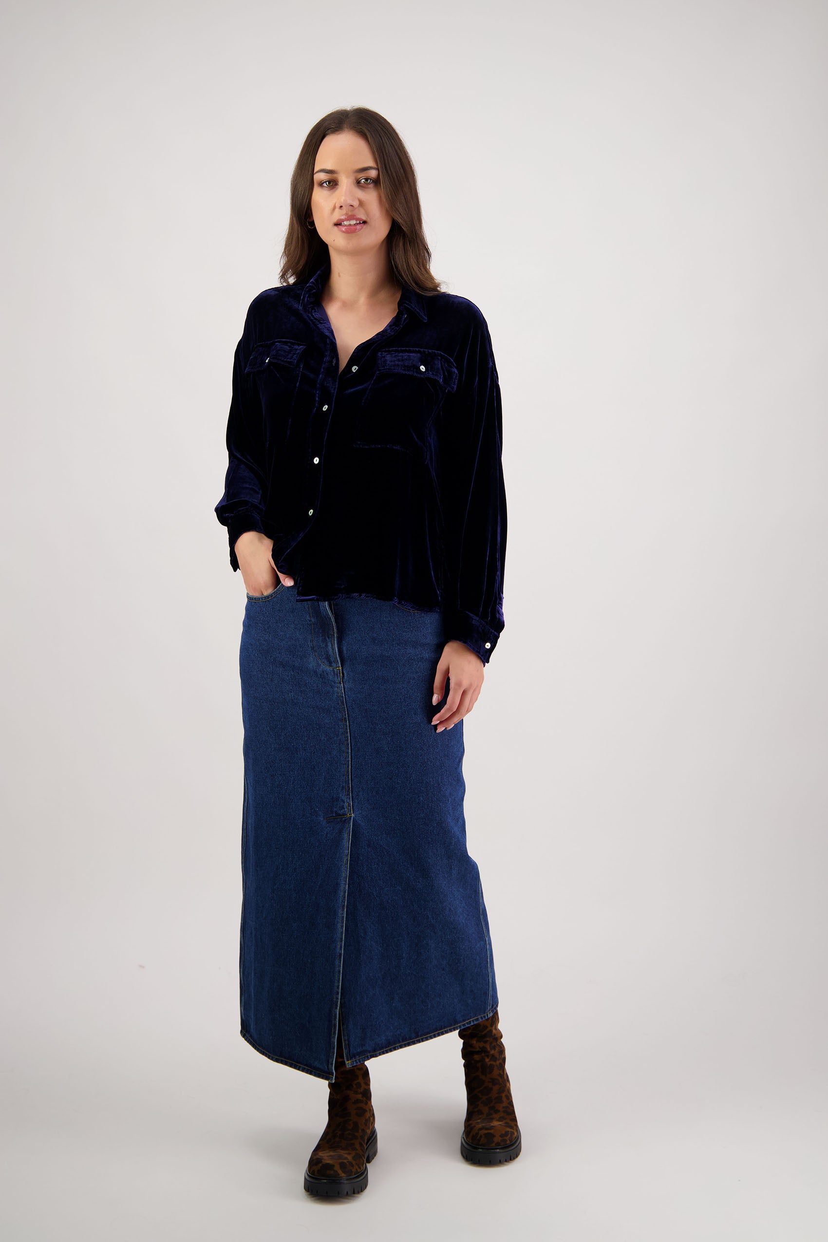 Ridge Ink Velvet Shirt