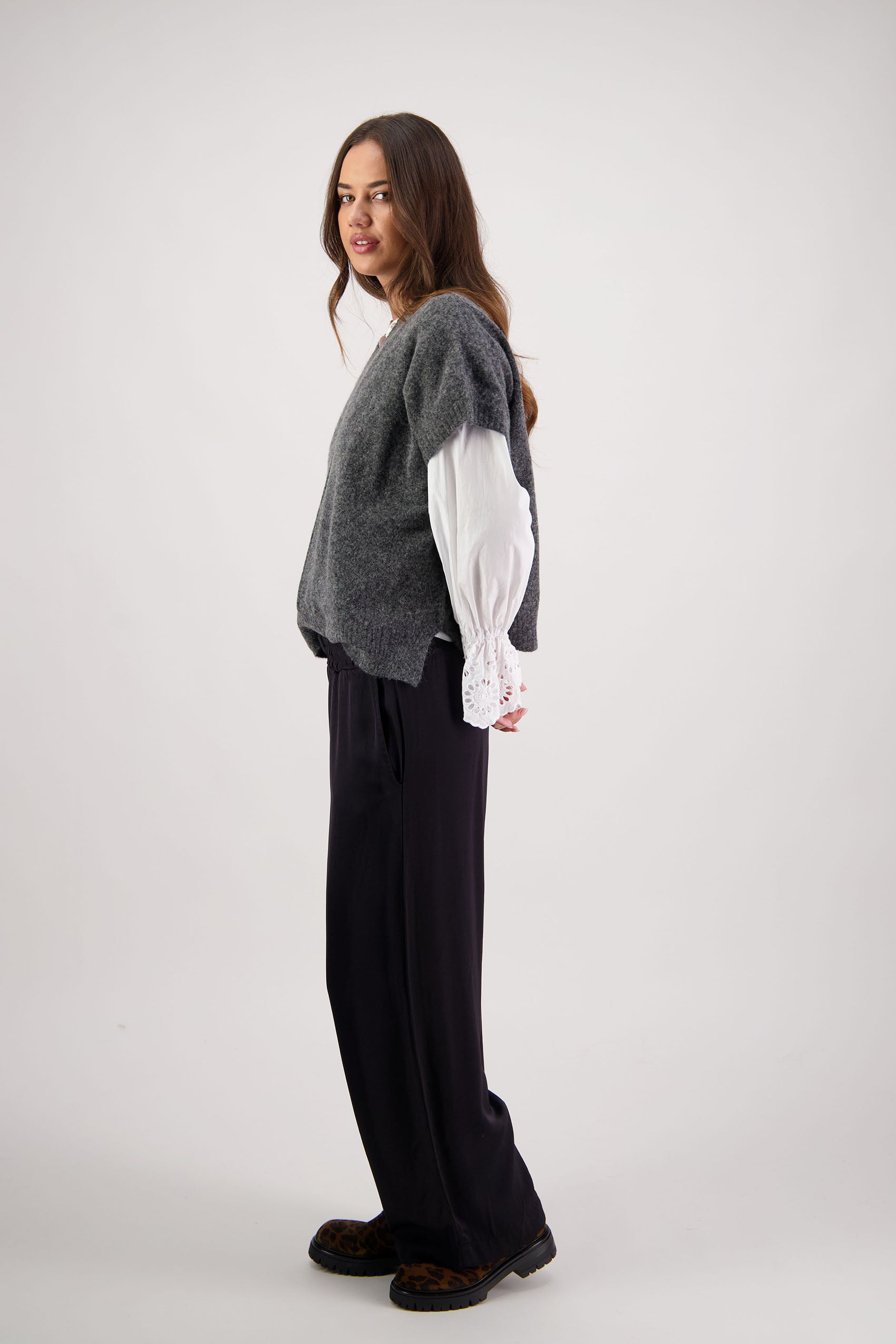 Fredrik Charcoal Knit Vest