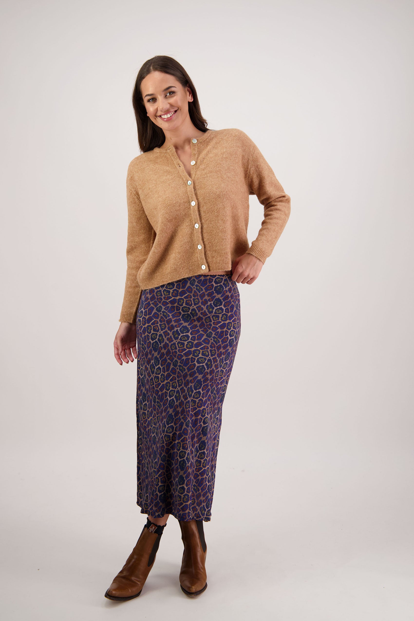 Frenchie Tan Knit Cardigan