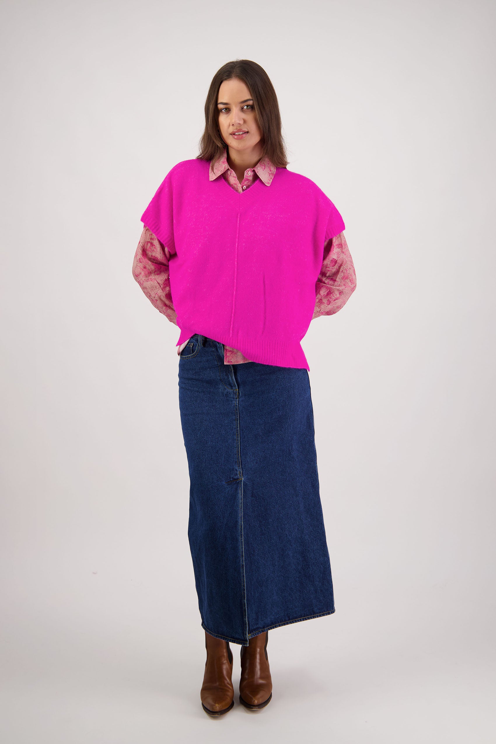 Fredrik Pink Knit Vest