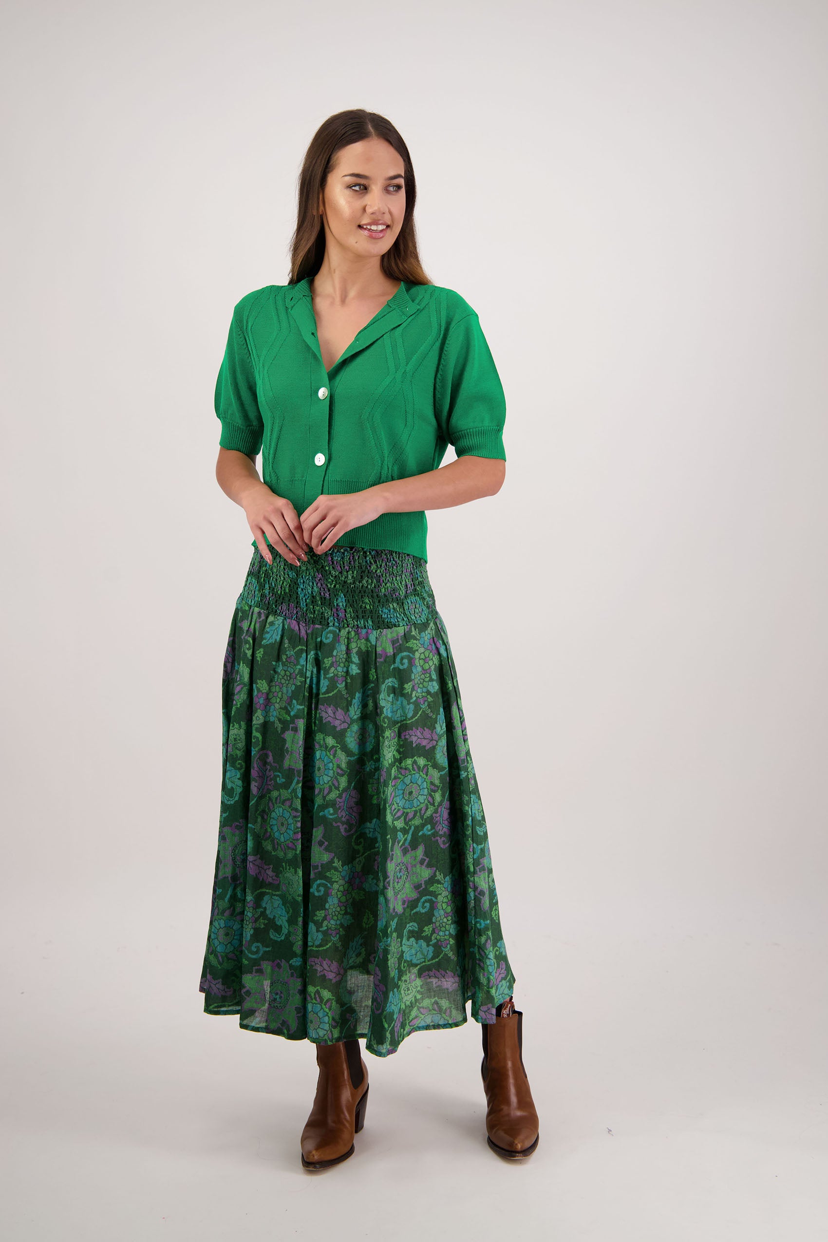 French Emerald Wool Cardigan