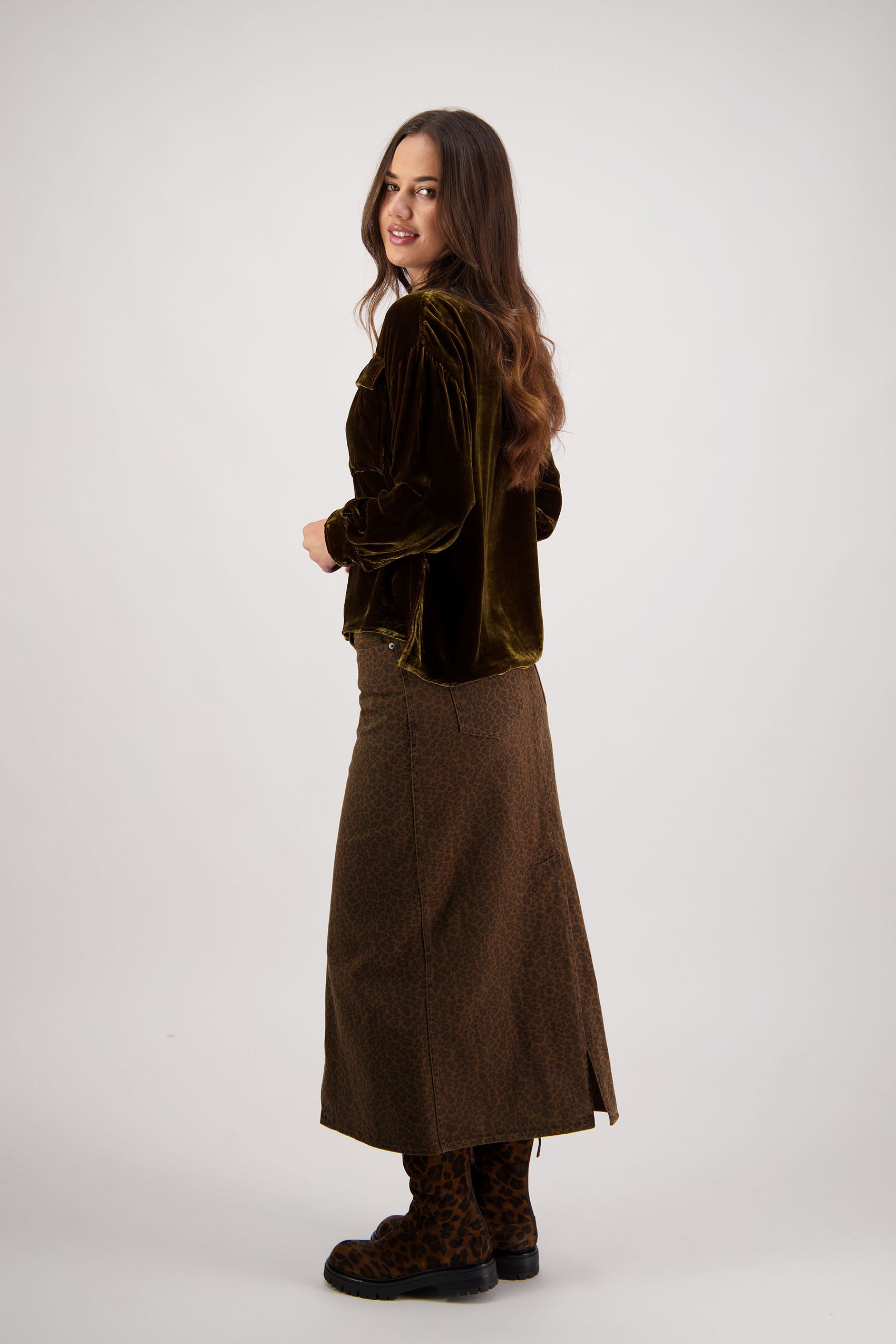 Ridge Tan Velvet Shirt