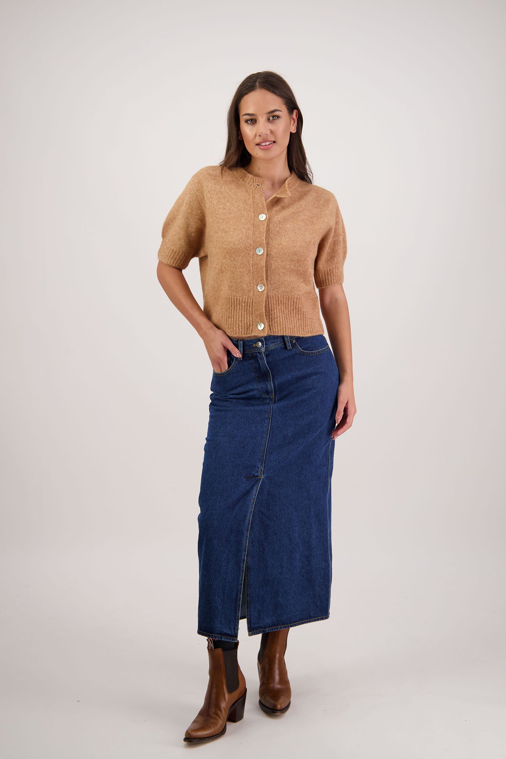 Fancy Tan Knit Cardigan