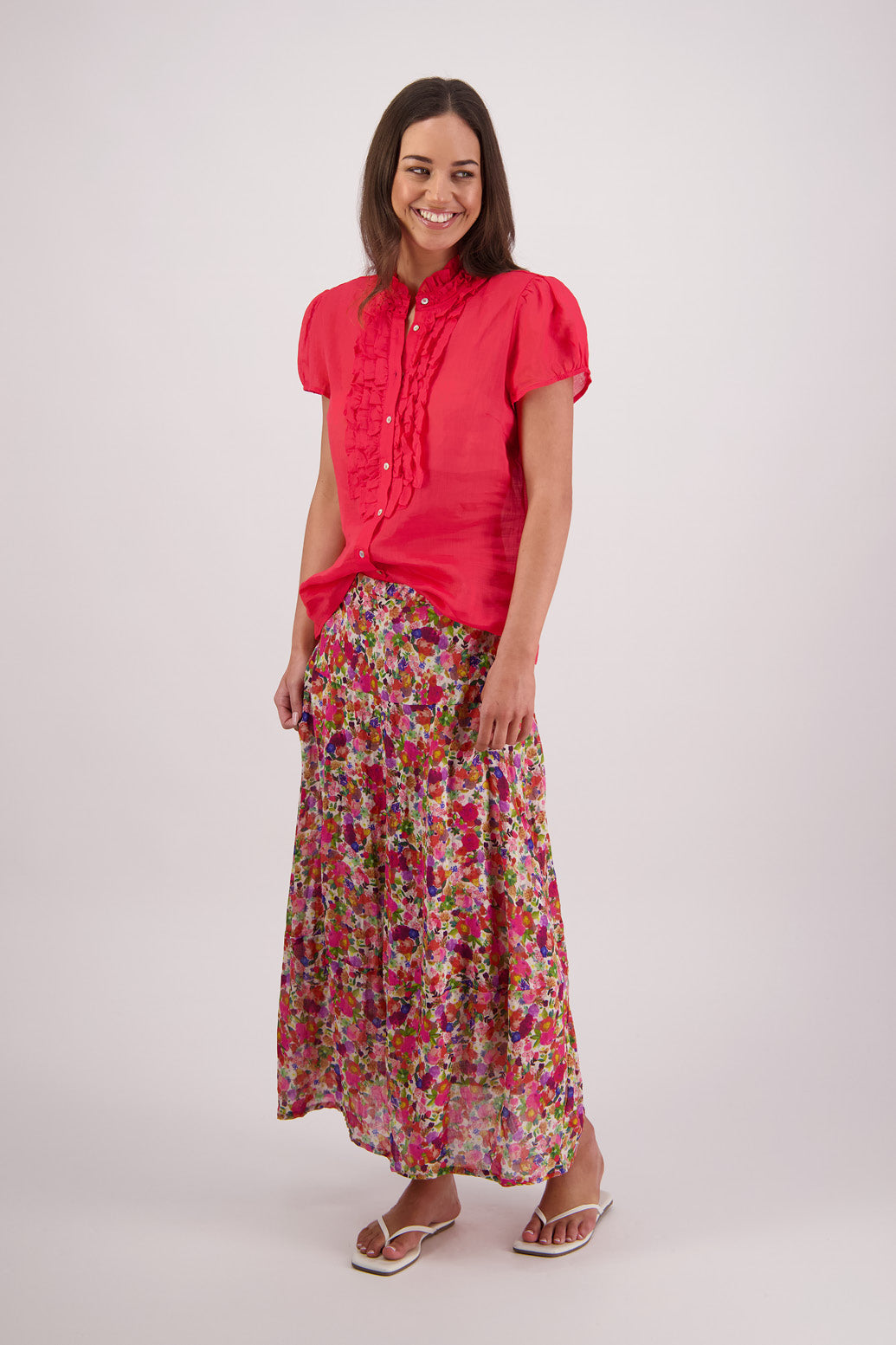 Tibby Red Ramie Shirt