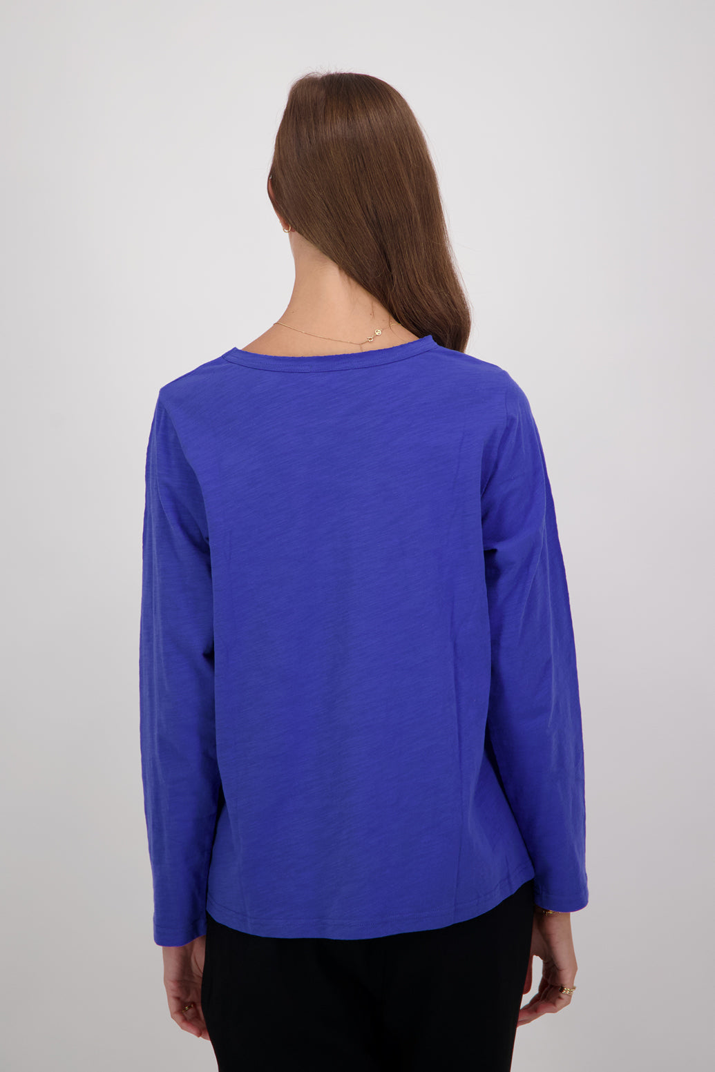 Maki Cotton Long Sleeve T-Shirt - Royal Blue