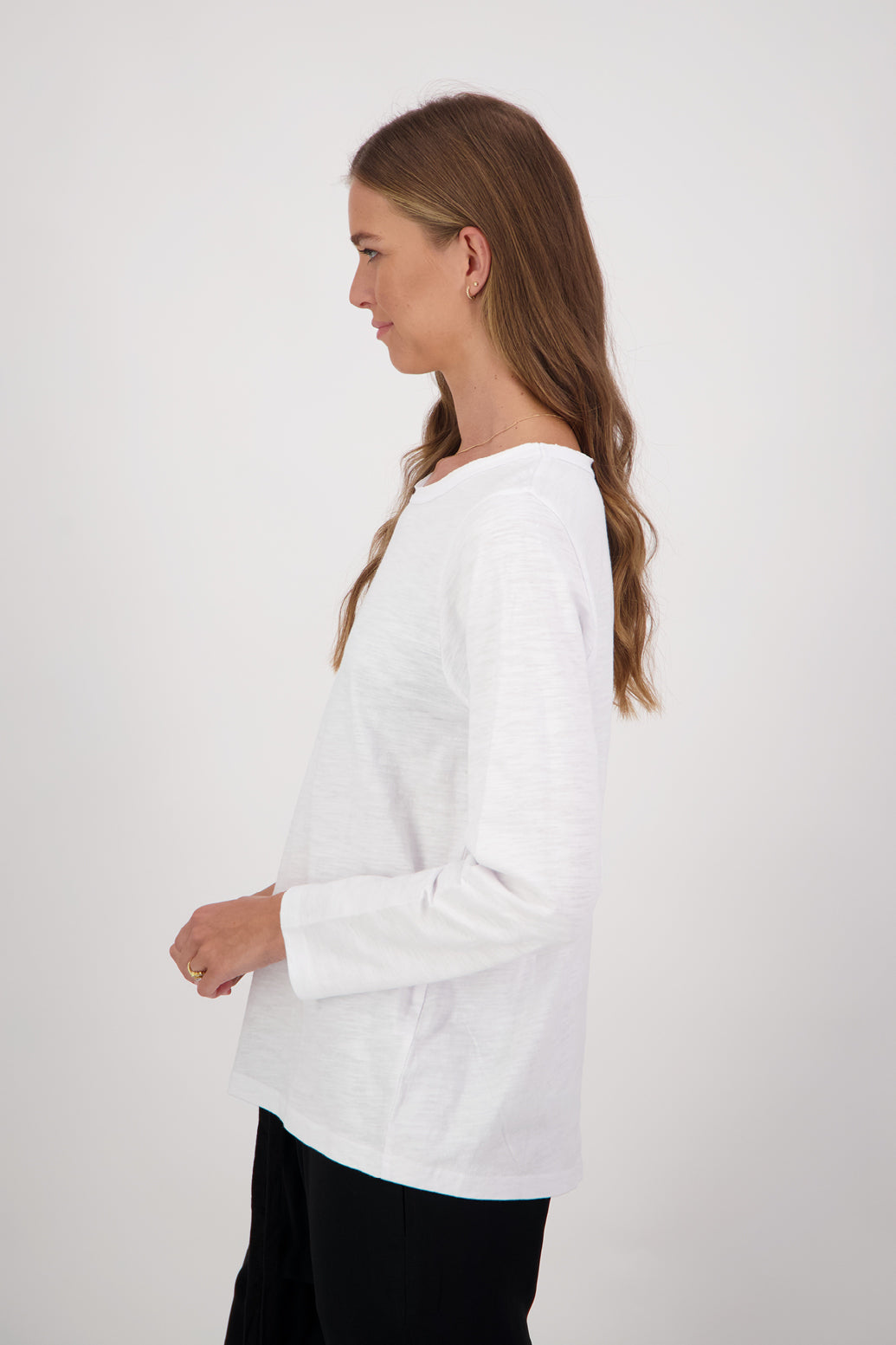 Maki Cotton Long Sleeve T-Shirt - White