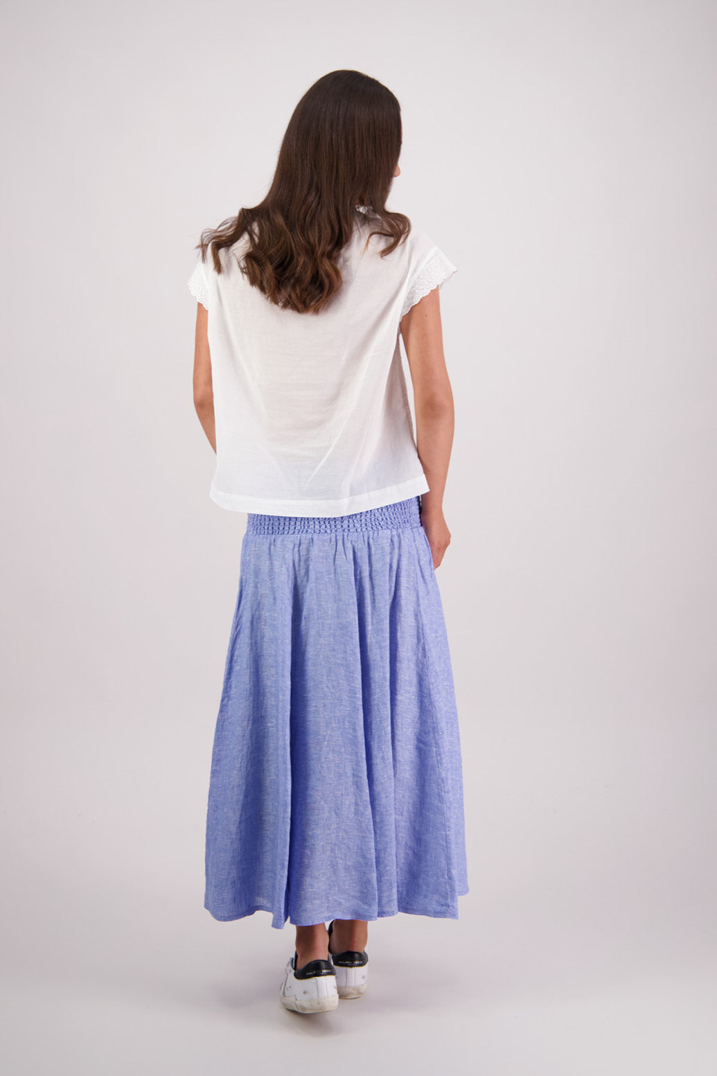 Back view of Briarwood Pandora Skirt in Sky Blue.