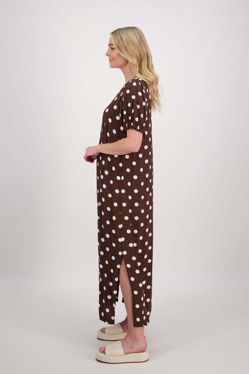 Petunia Maxi Dress with Side Splits + Pockets - Chocolate Spot