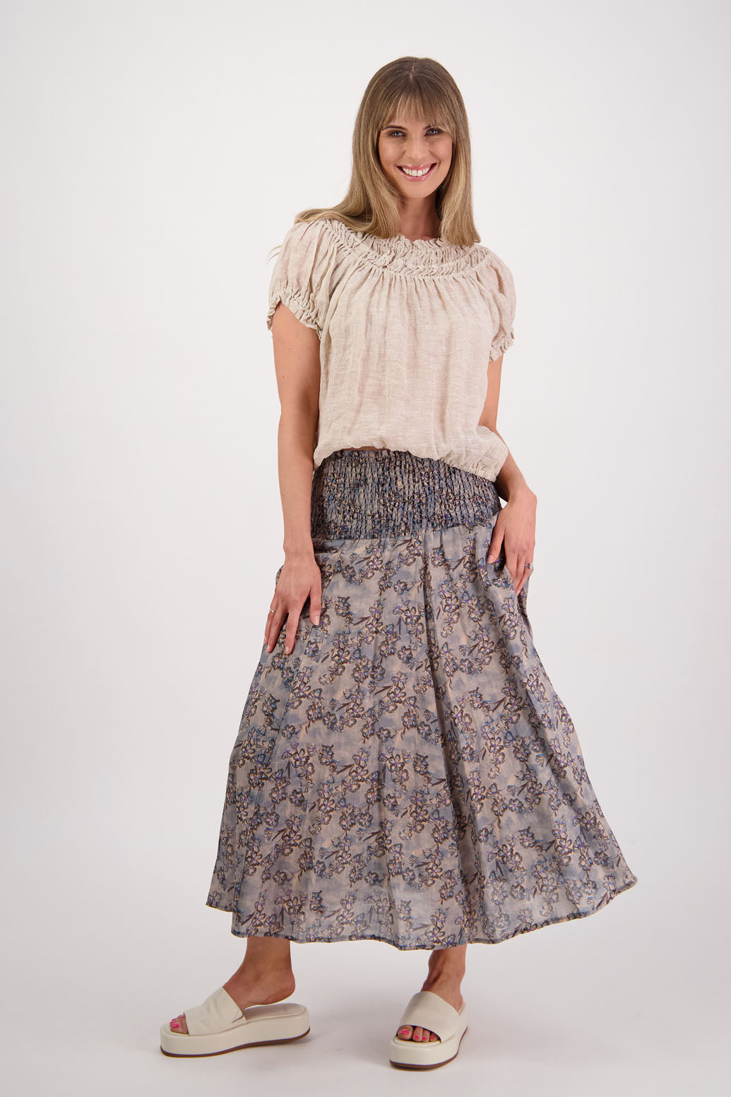 Polly Natural Linen Top