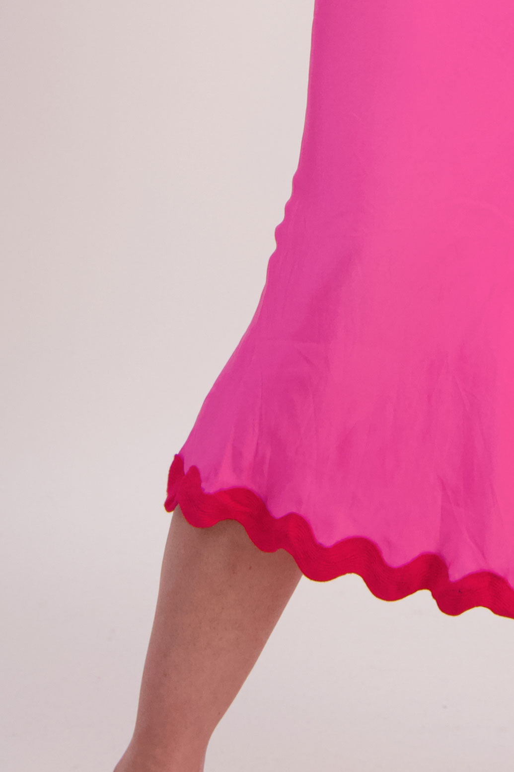 Poppy Bias Cut Rikrak Skirt - Fuchsia