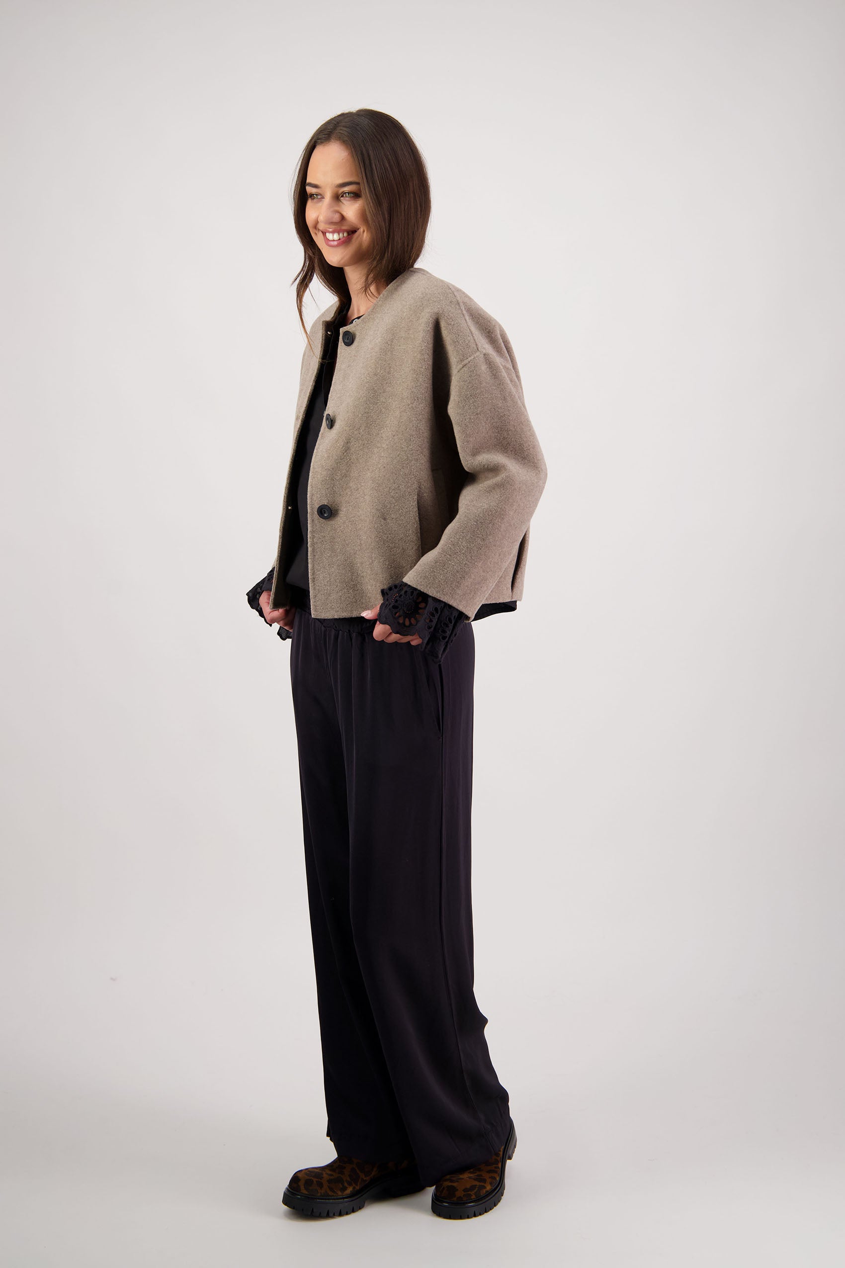 Renee Taupe Wool Jacket