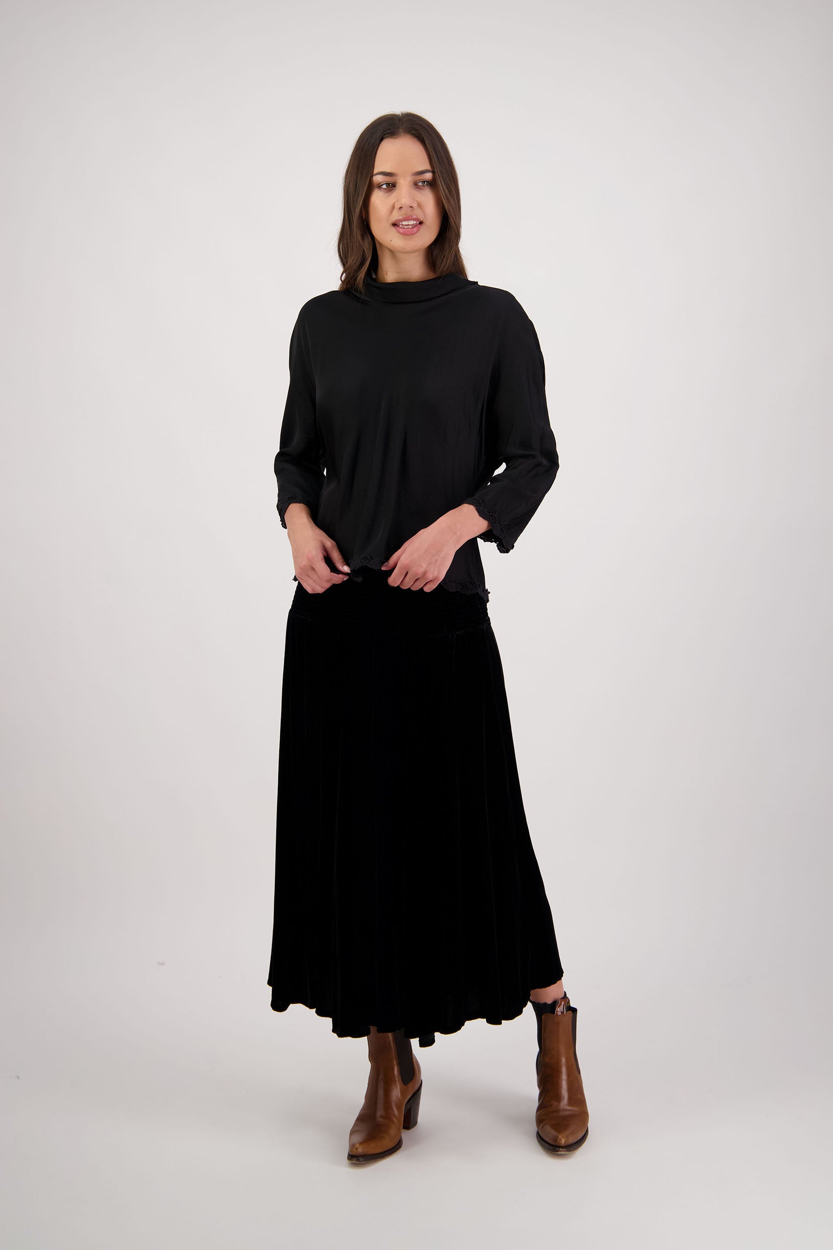 Rebecca Black Velvet Skirt