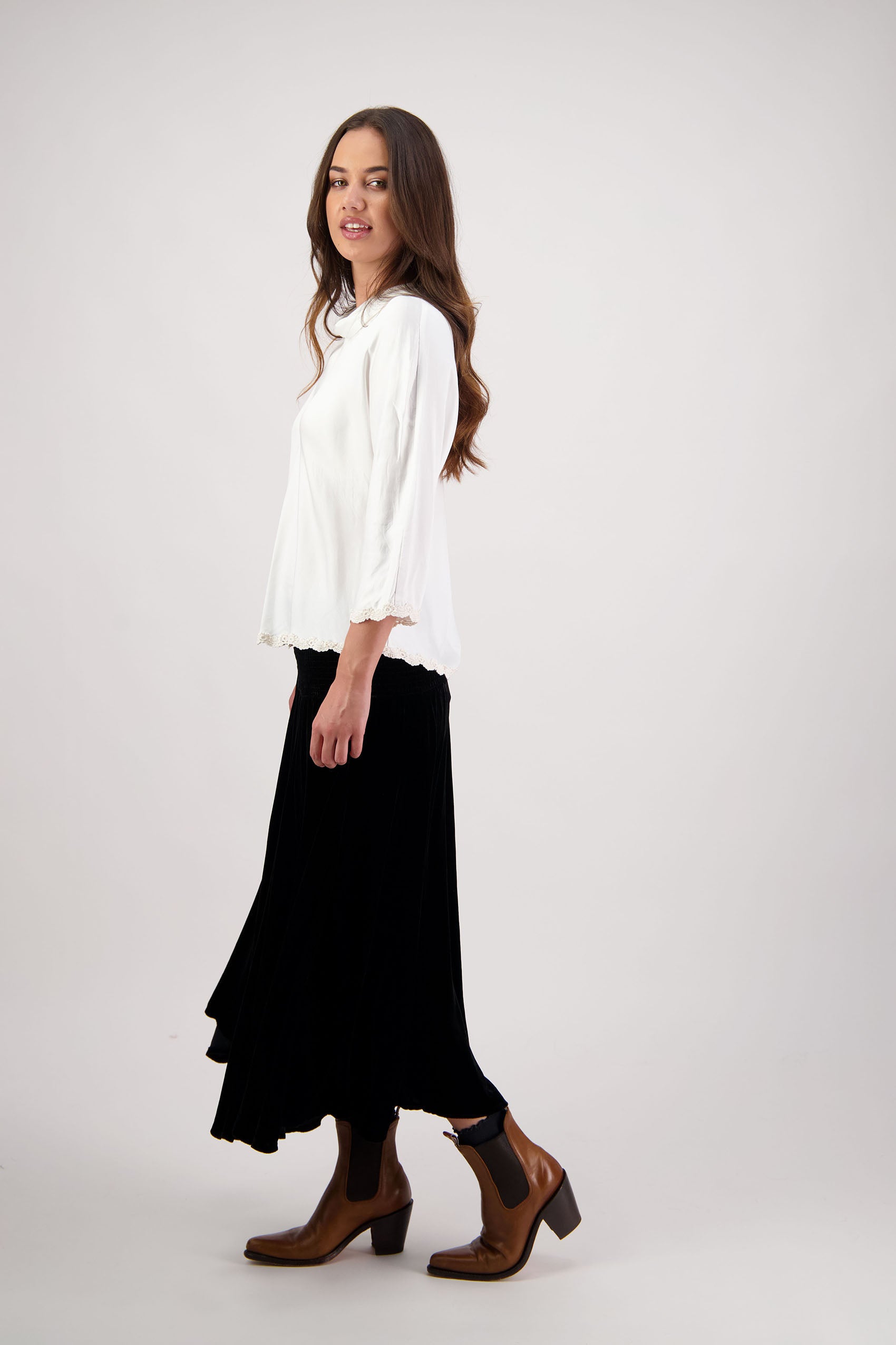 Rebecca Ink Velvet Skirt