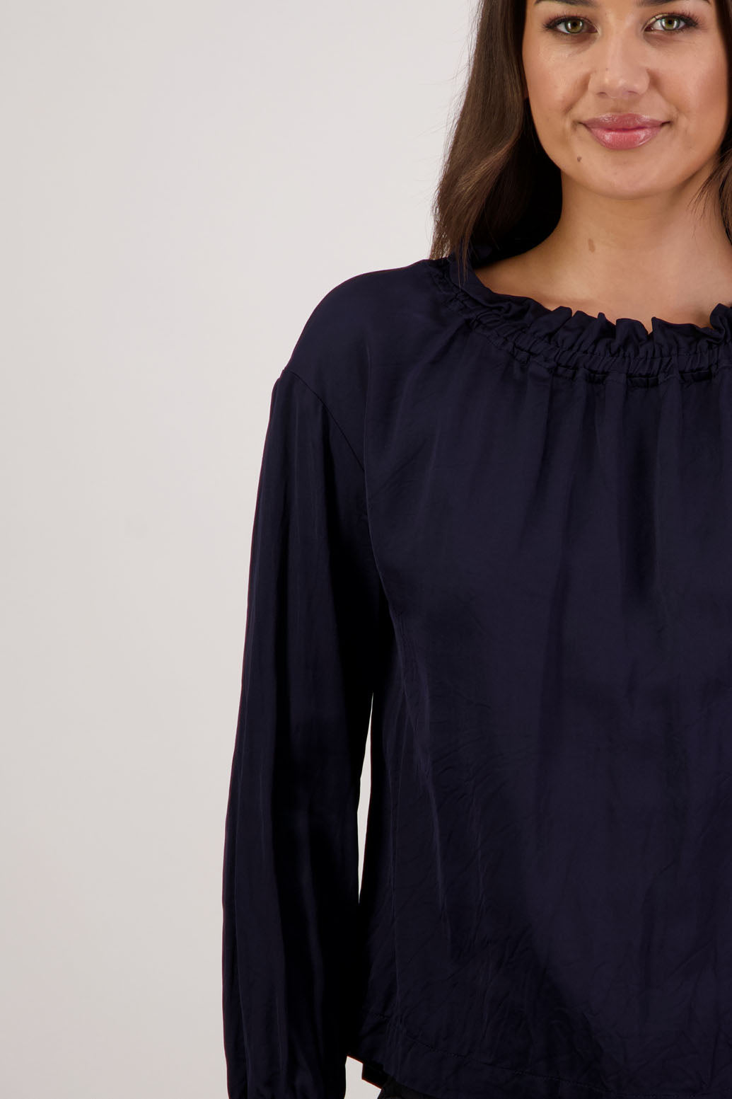 Rowan Ink Top by Briarwood NZ. 100% viscose easy fit top with full length sleeves, elasticated neck