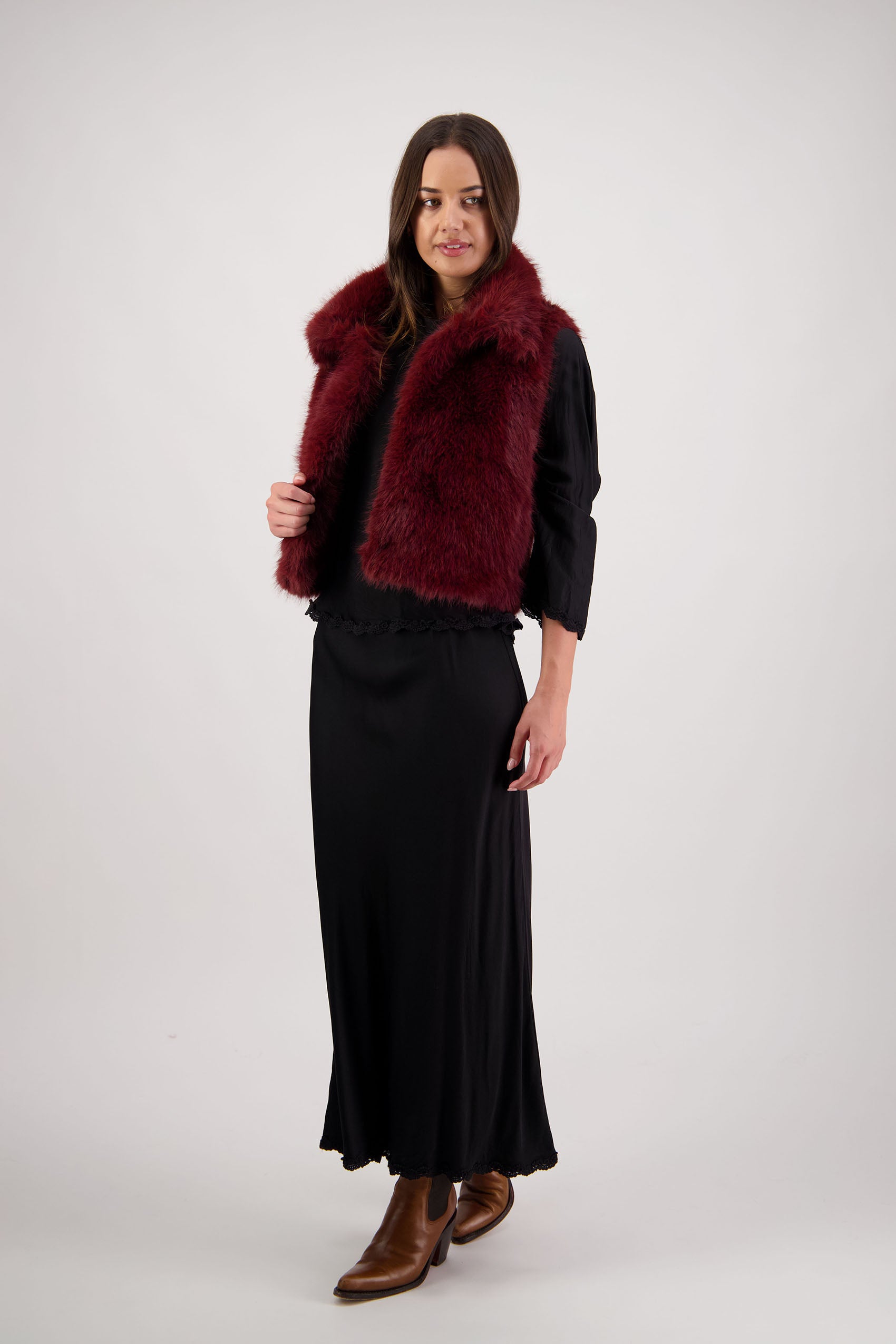 Royal Red Fluffy Vest