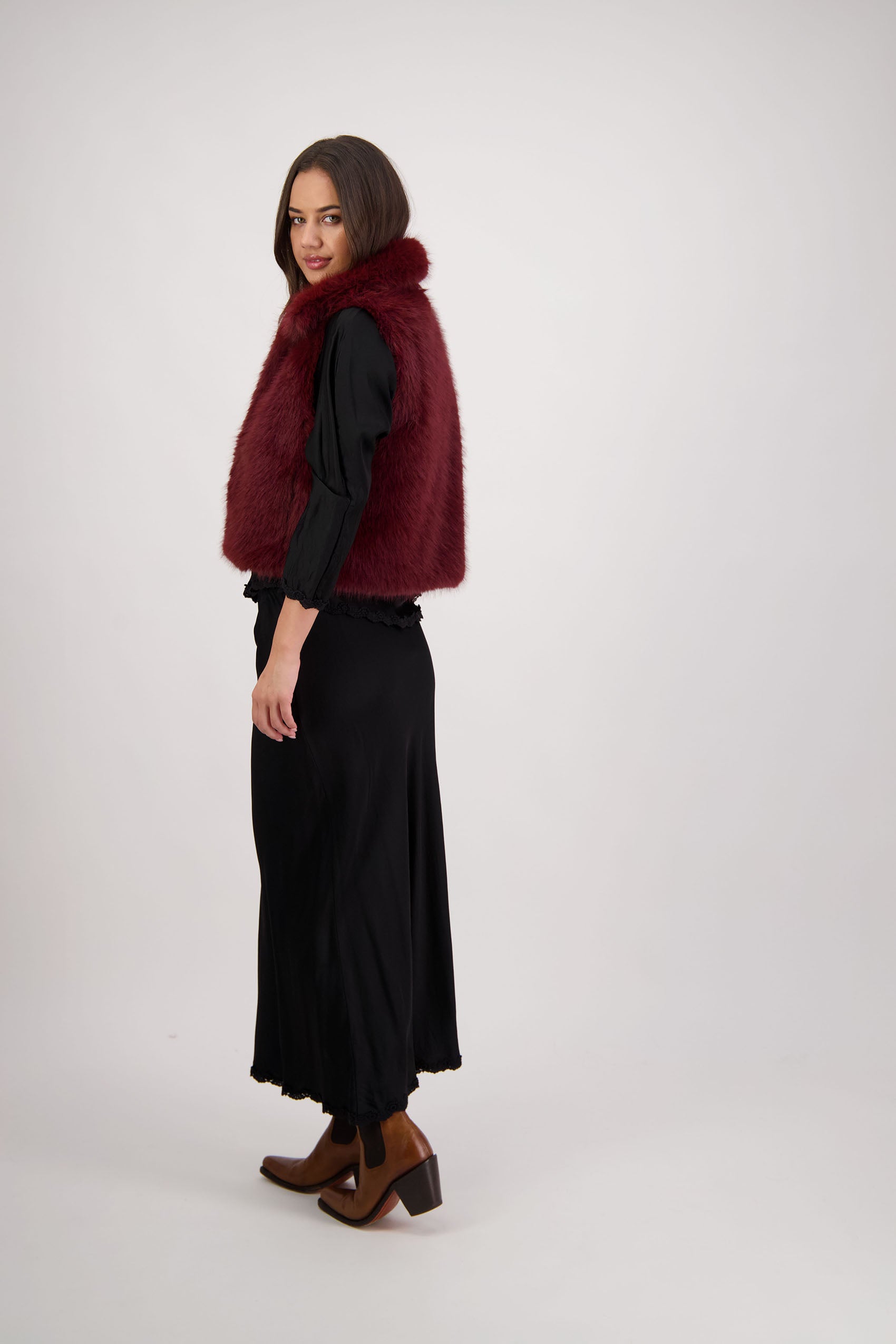 Royal Red Fluffy Vest