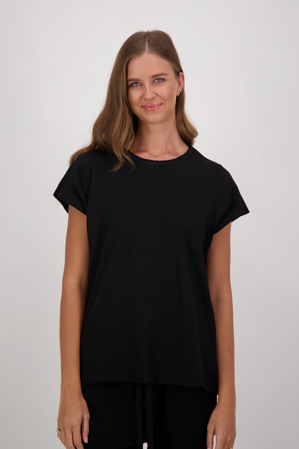 Salma 100% Cotton Short Sleeve T-Shirt - Black