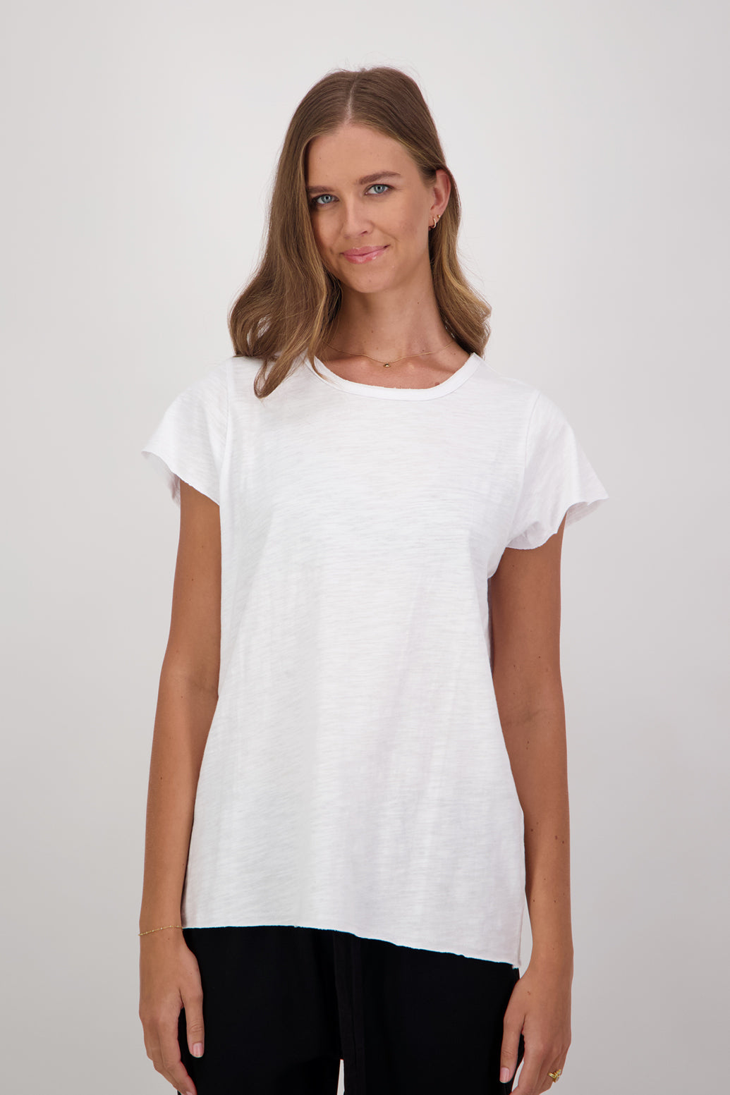 Salma 100% Cotton Short Sleeve T-Shirt - White