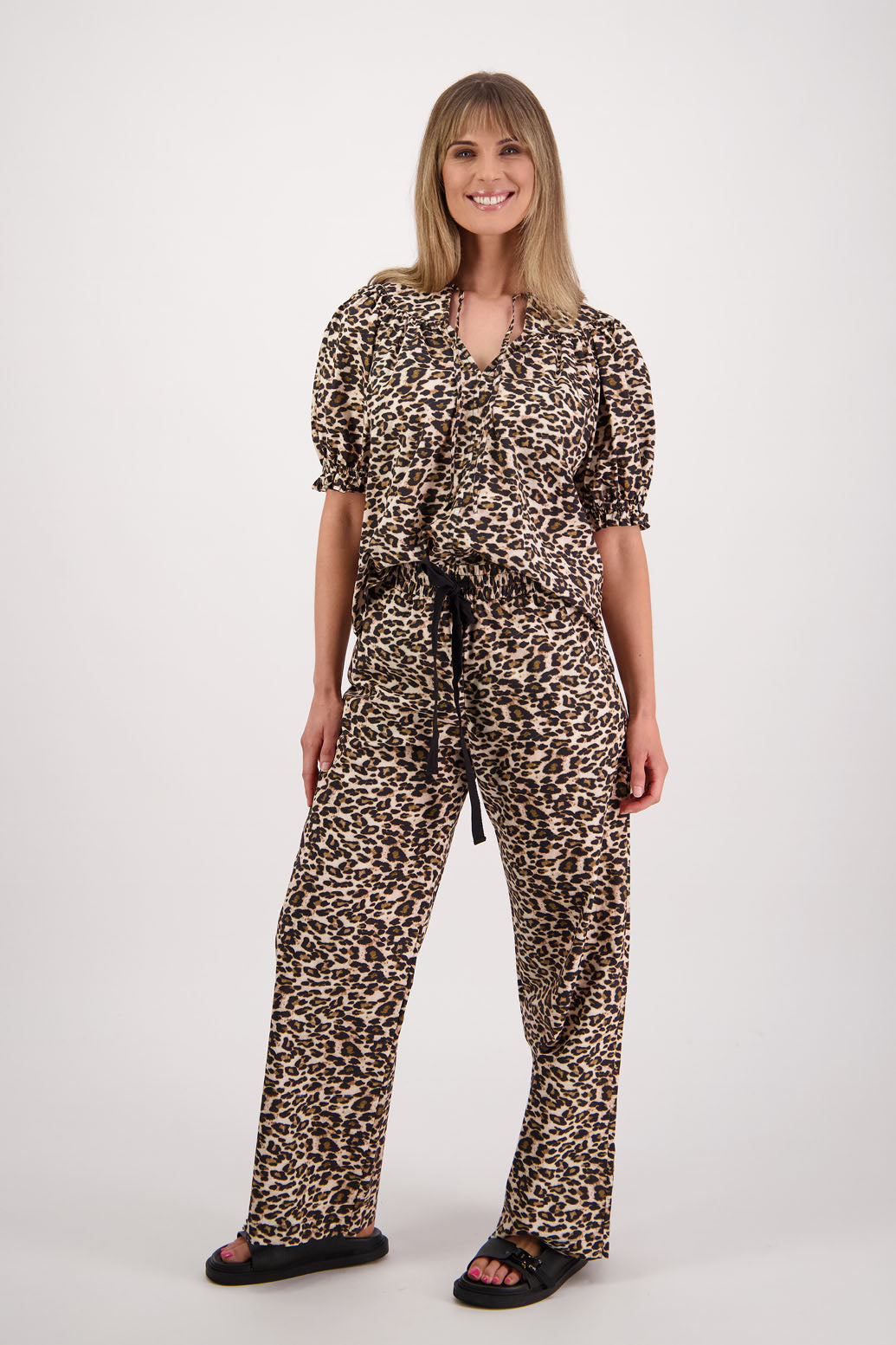 Samson Leopard Cotton Poplin Top