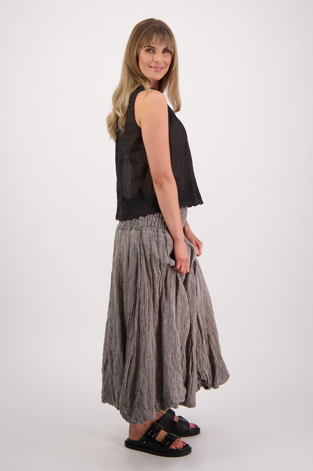 Sarah Ink Linen Gauze Skirt