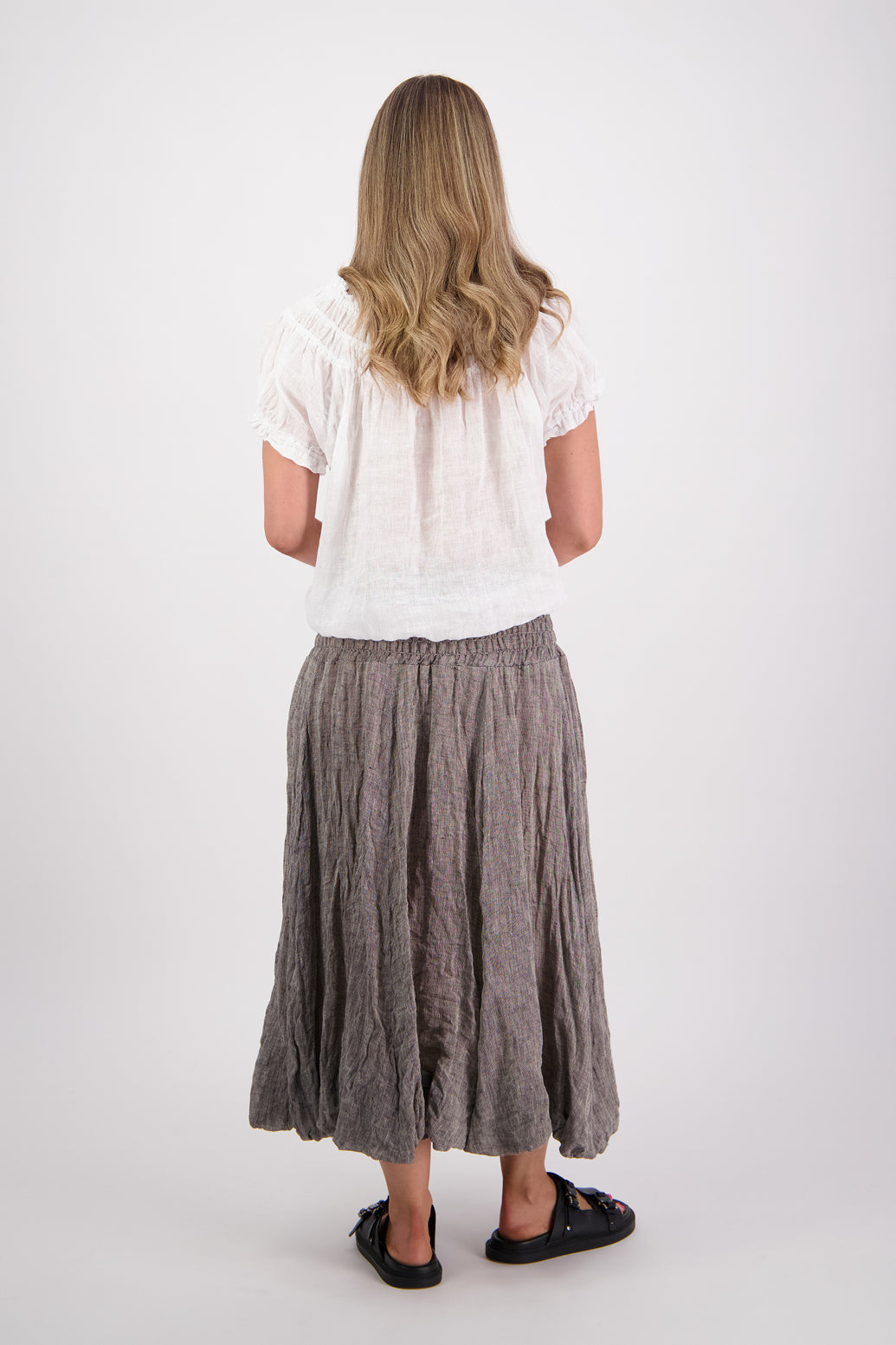 Sarah Ink Linen Gauze Skirt