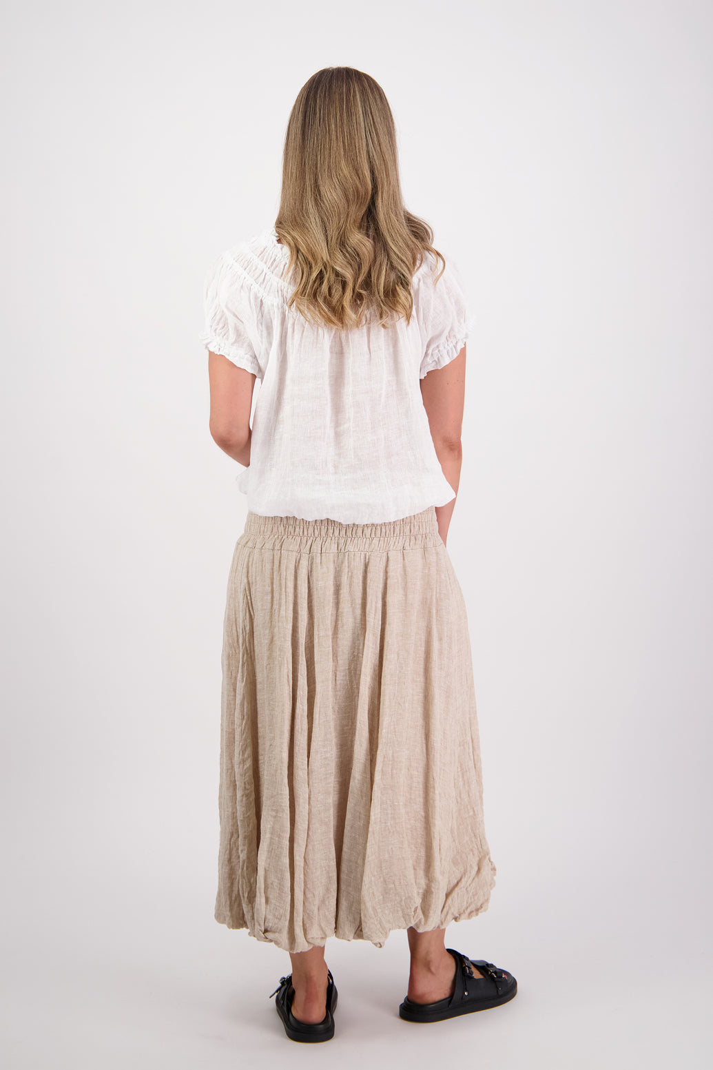 Sarah Natural Linen Gauze Skirt