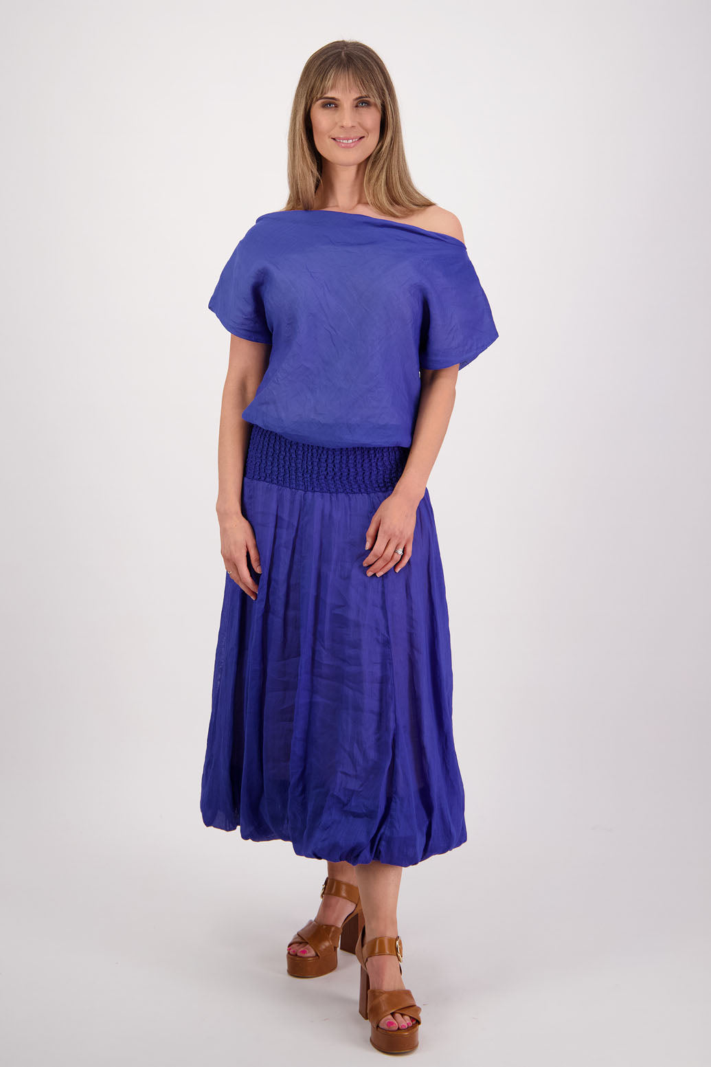 Sarah Royal Ramie Skirt