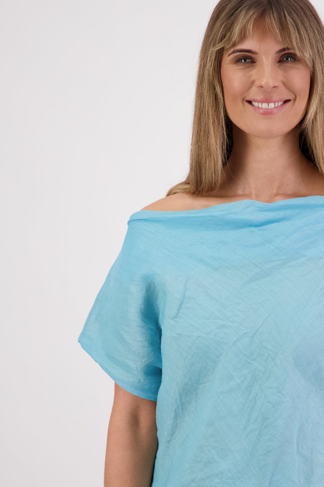 Sissy Aqua Ramie Top