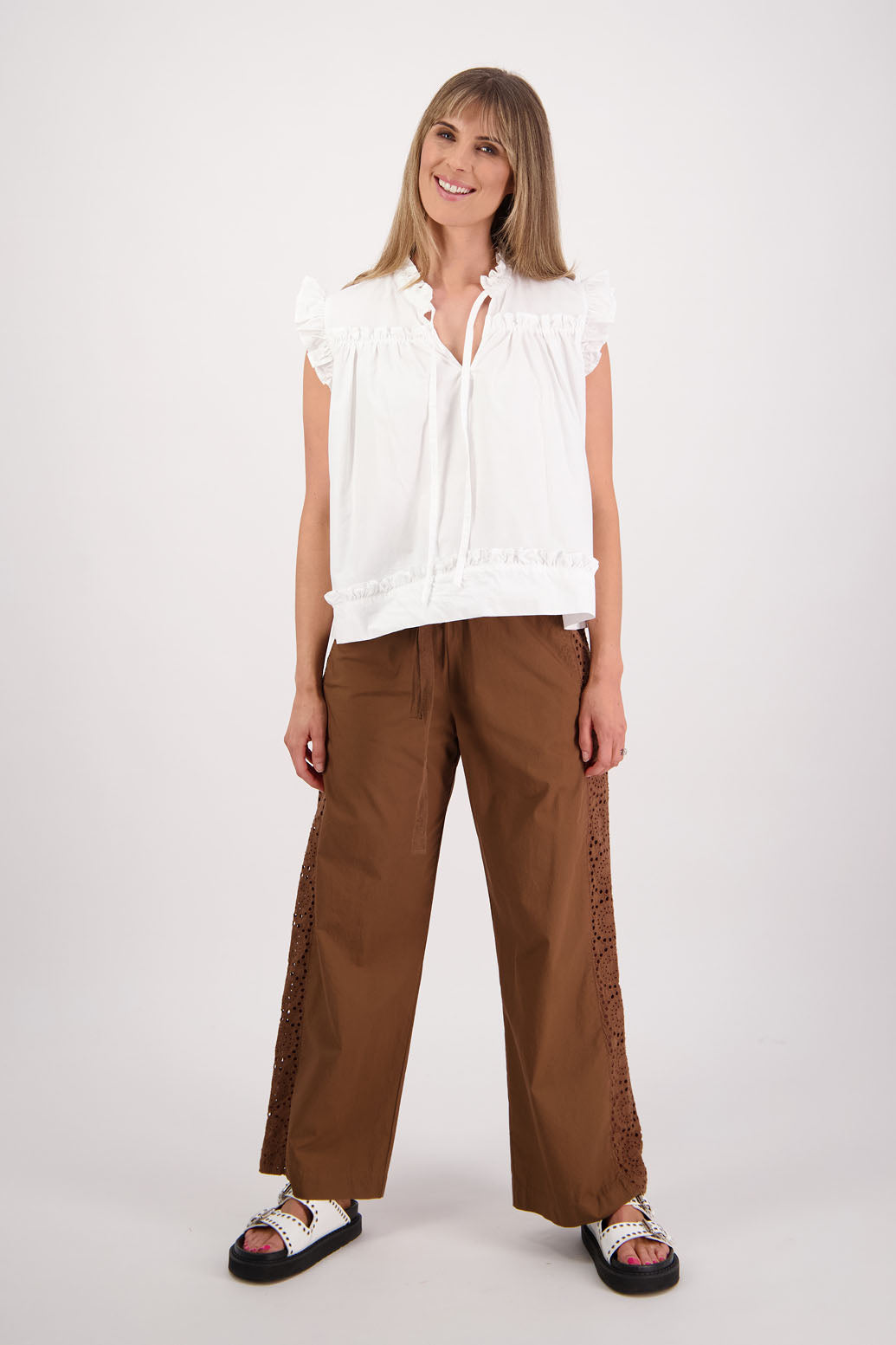 Sunshine Tan Cotton Poplin Pant