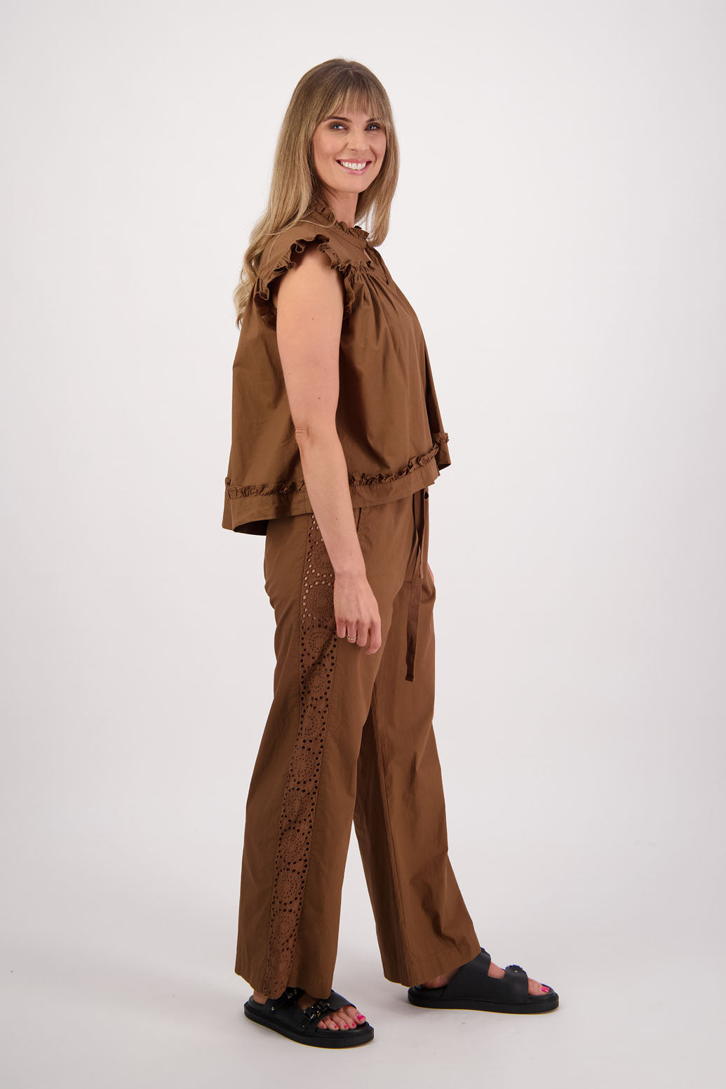Sunshine Tan Cotton Poplin Pant