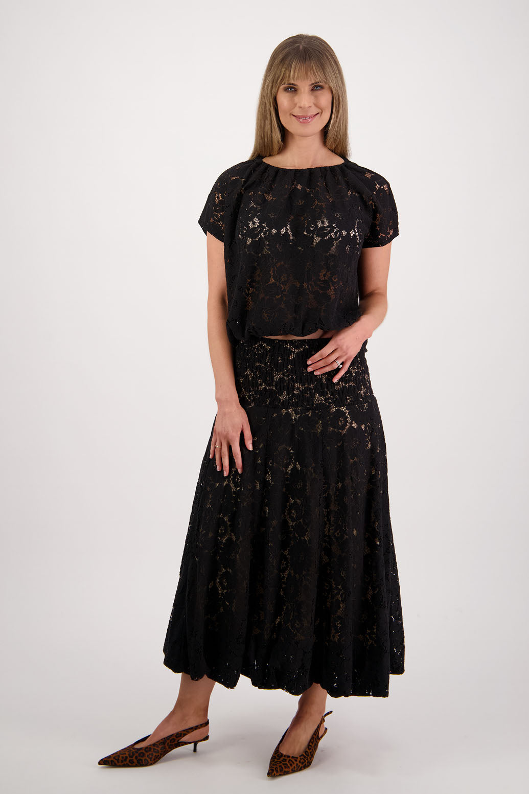 Sparkle Black Lace Skirt