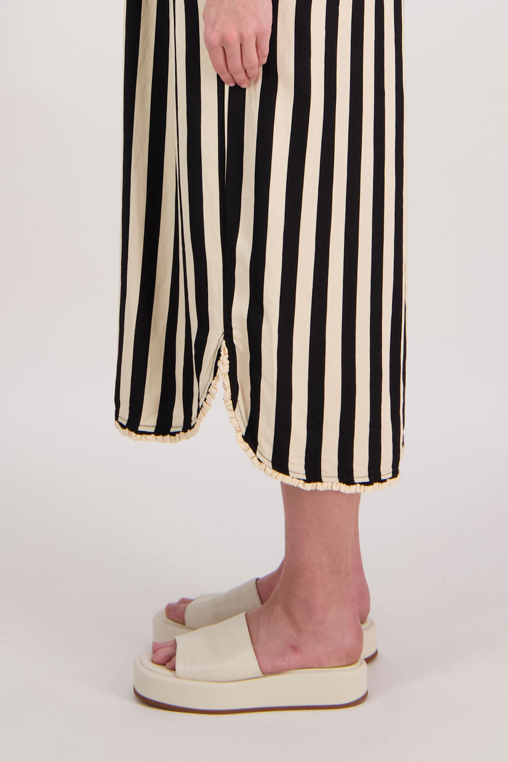 Taylor Bias Cut Top Straight Skirt Dress - Black/Vanilla Stripe