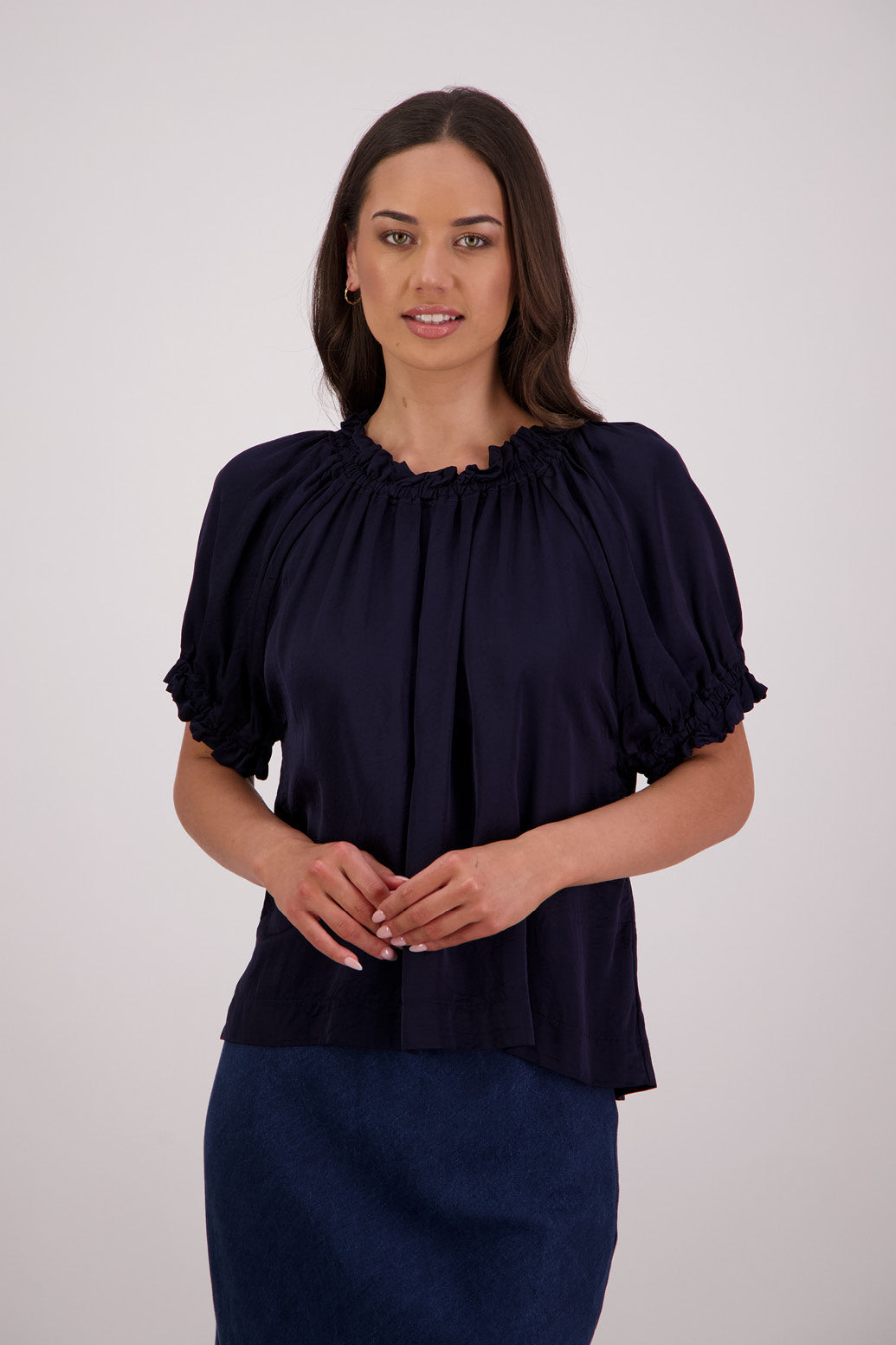 Briarwood Teddy top in ink, 100% Viscose.