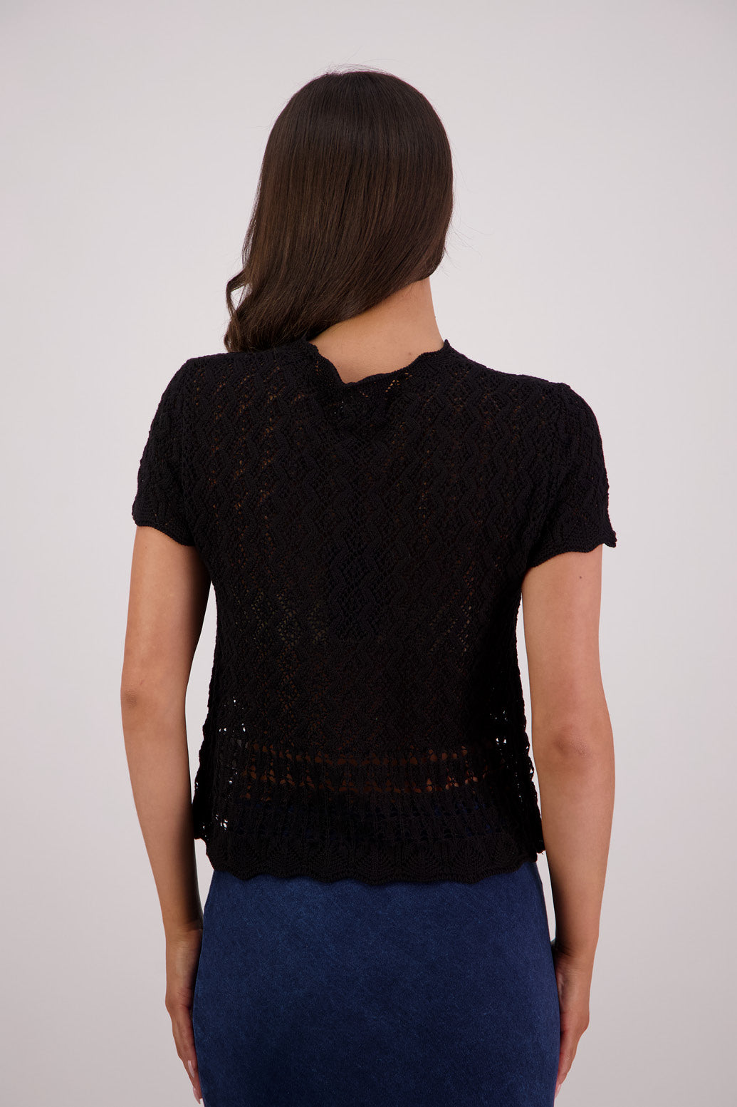 Back view Briarwood Templeton Black Knit Top.
