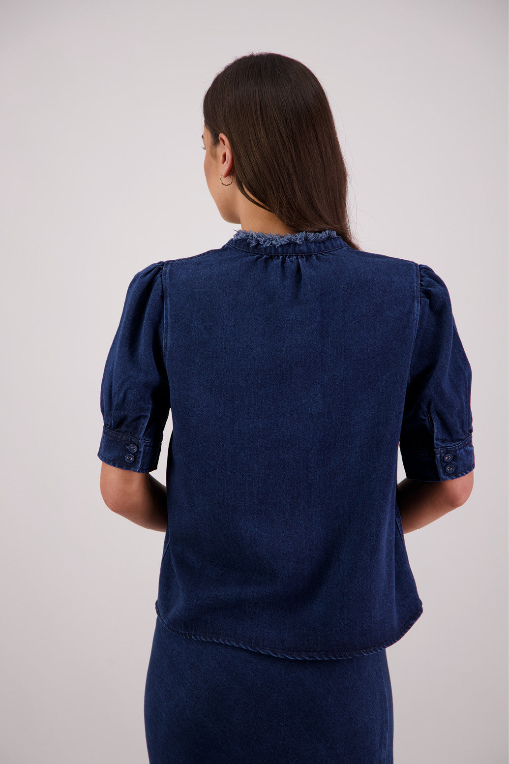 Back view Briarwood Theodore Tencel Denim Shirt.