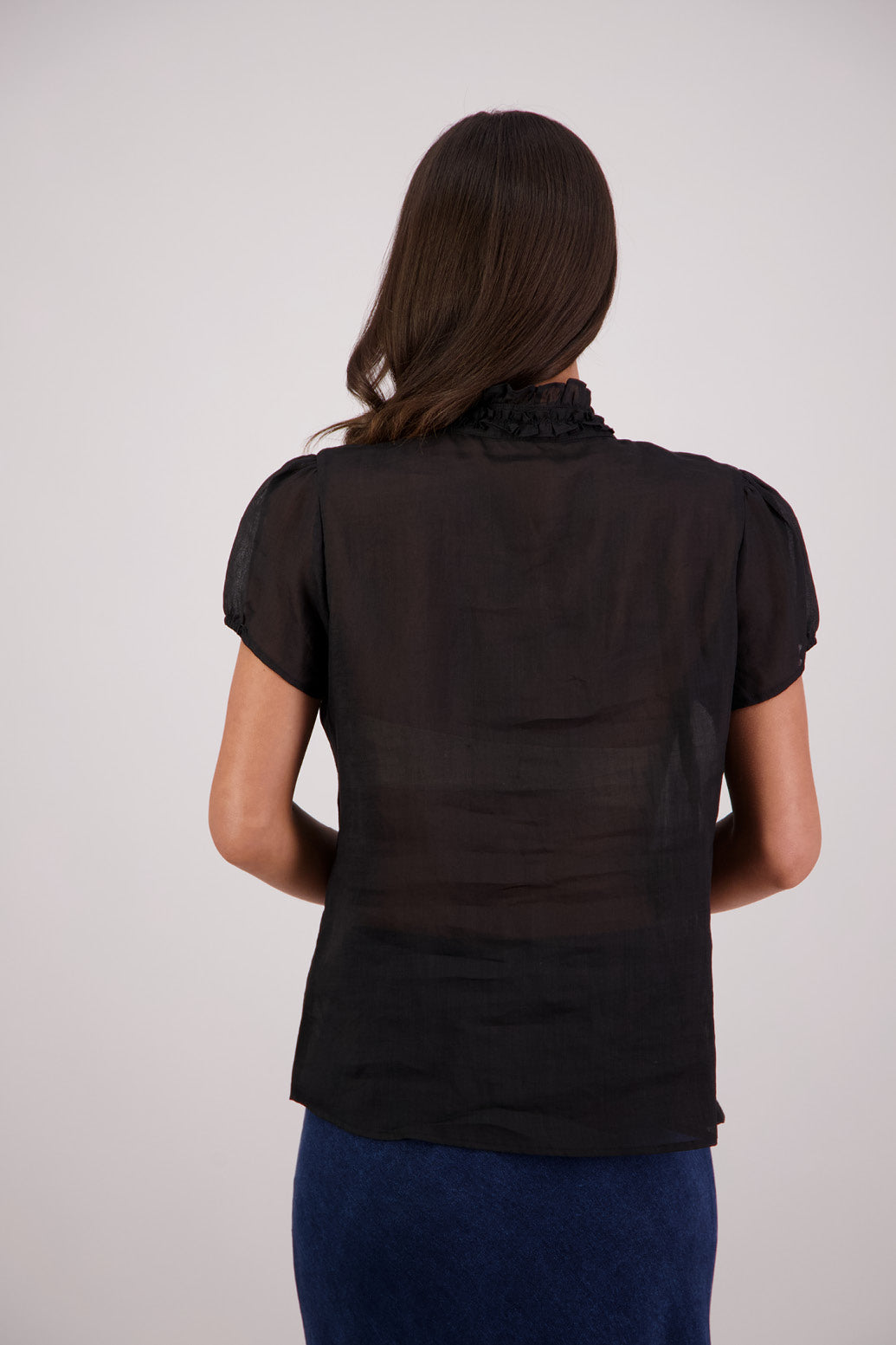 Back view Briarwood Tibby Shirt in Black.
