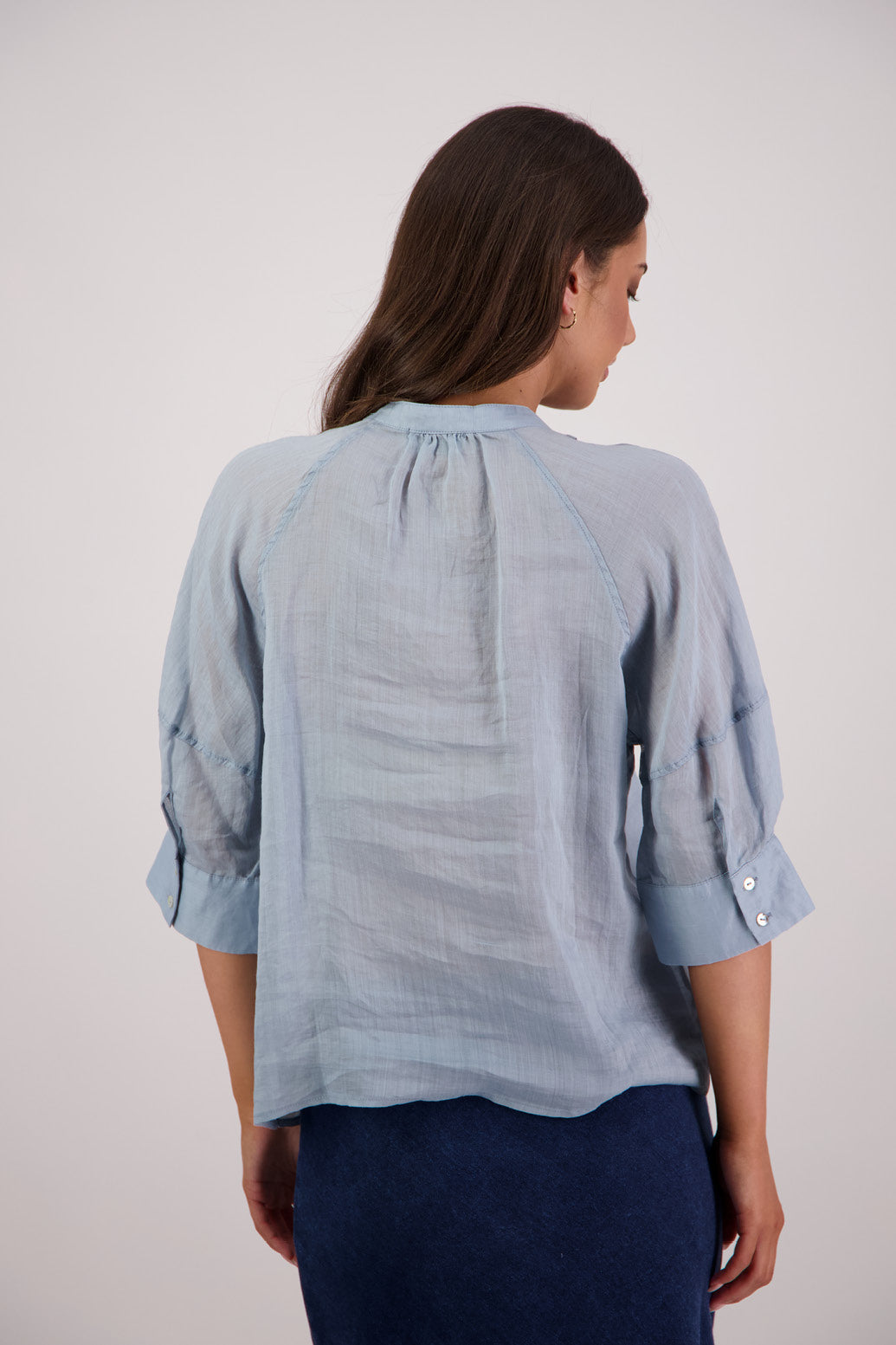 Back view Briarwood Tiffany Shirt in Cornflower.