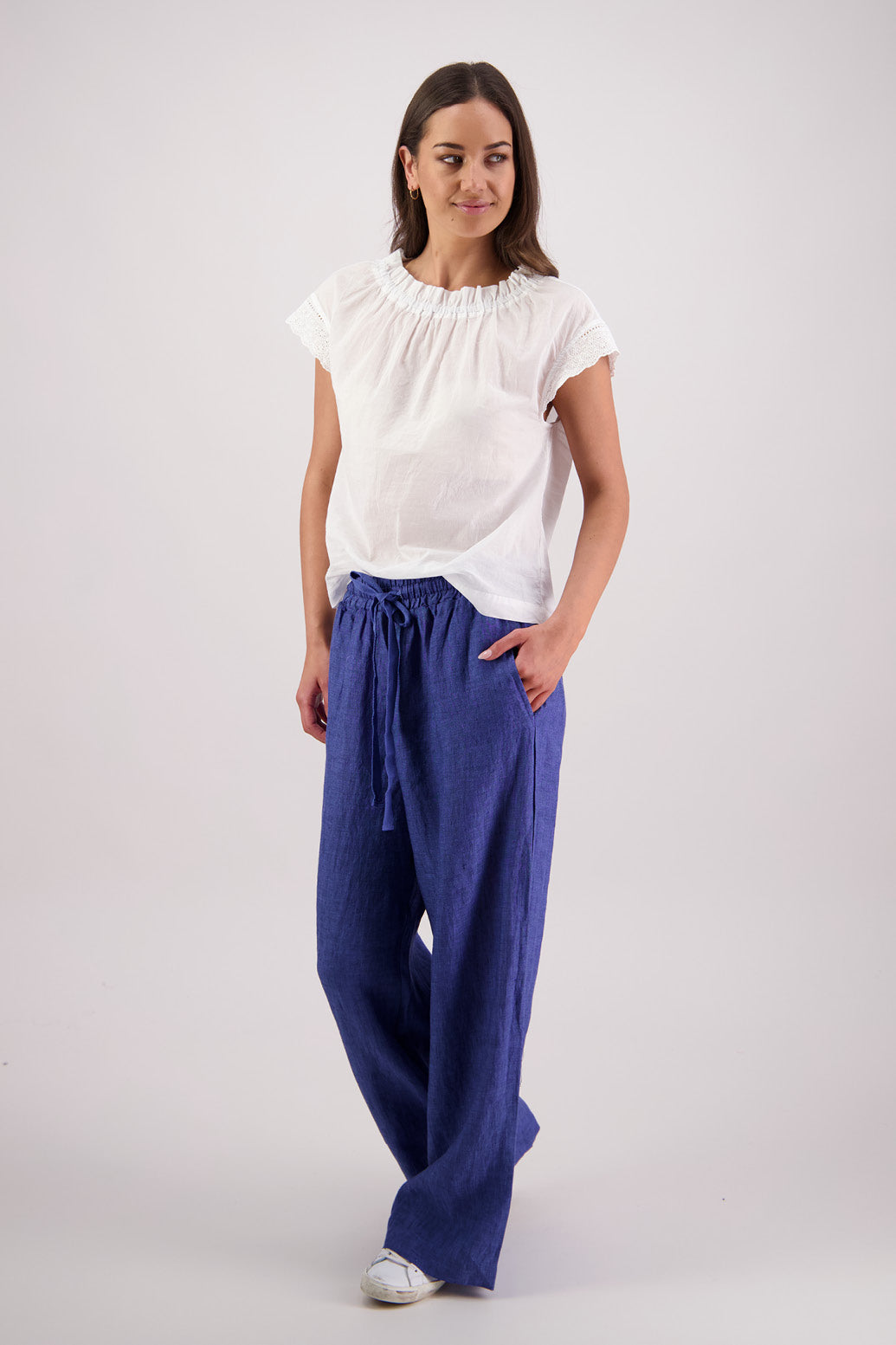 Side view Briarwood Toddy Pant in Blue.