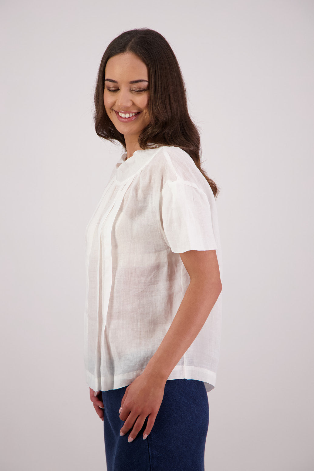 Side view Briarwood Toi Top in White.