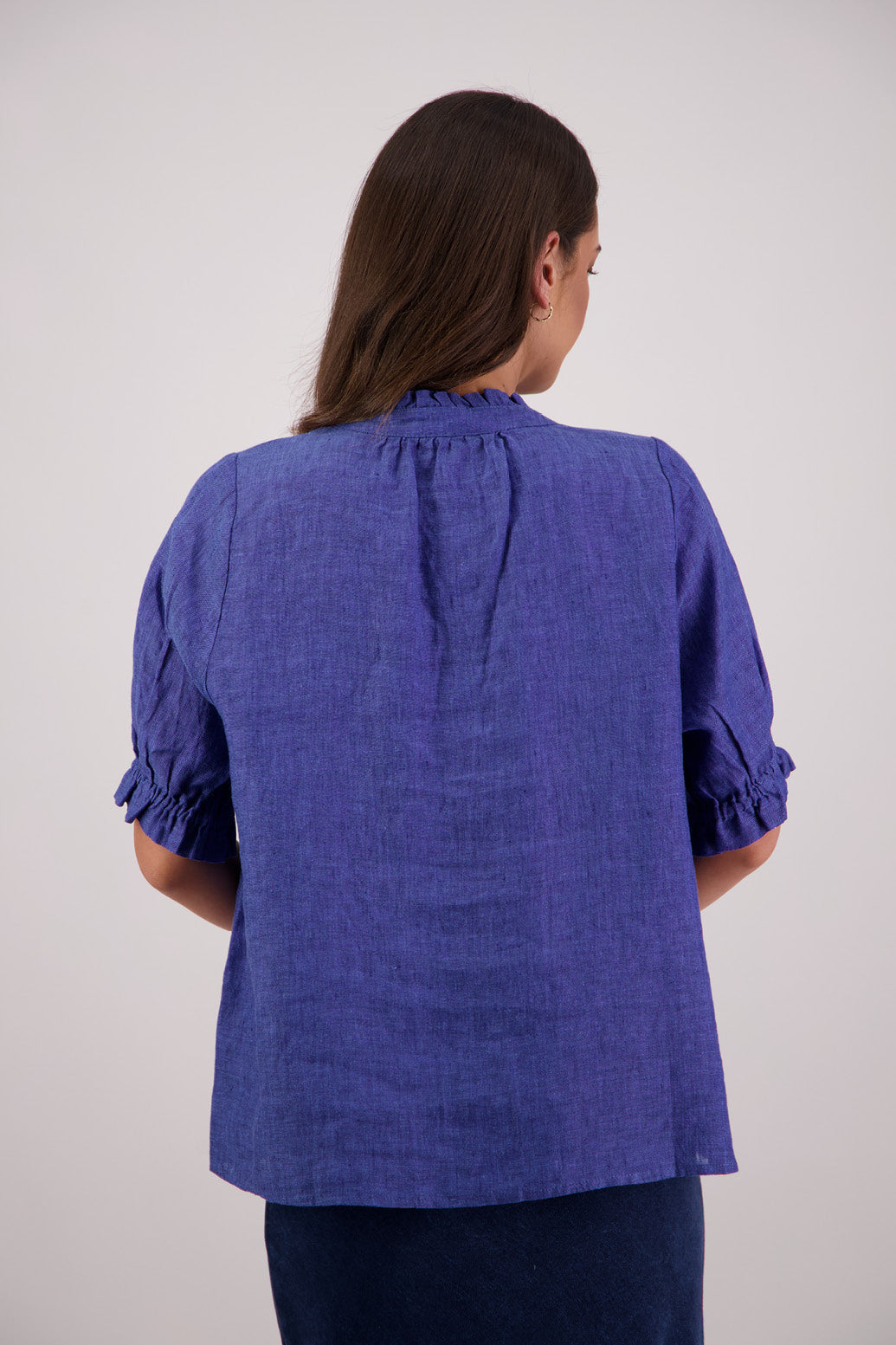 Back view Briarwood Tom Shirt in Blue.